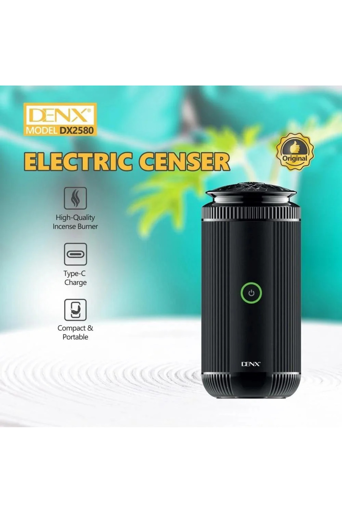 Denx-Rechargeable Electric Incense Burner With Type-c Port, Incense Burner With Turbo Fan Dx2580 8