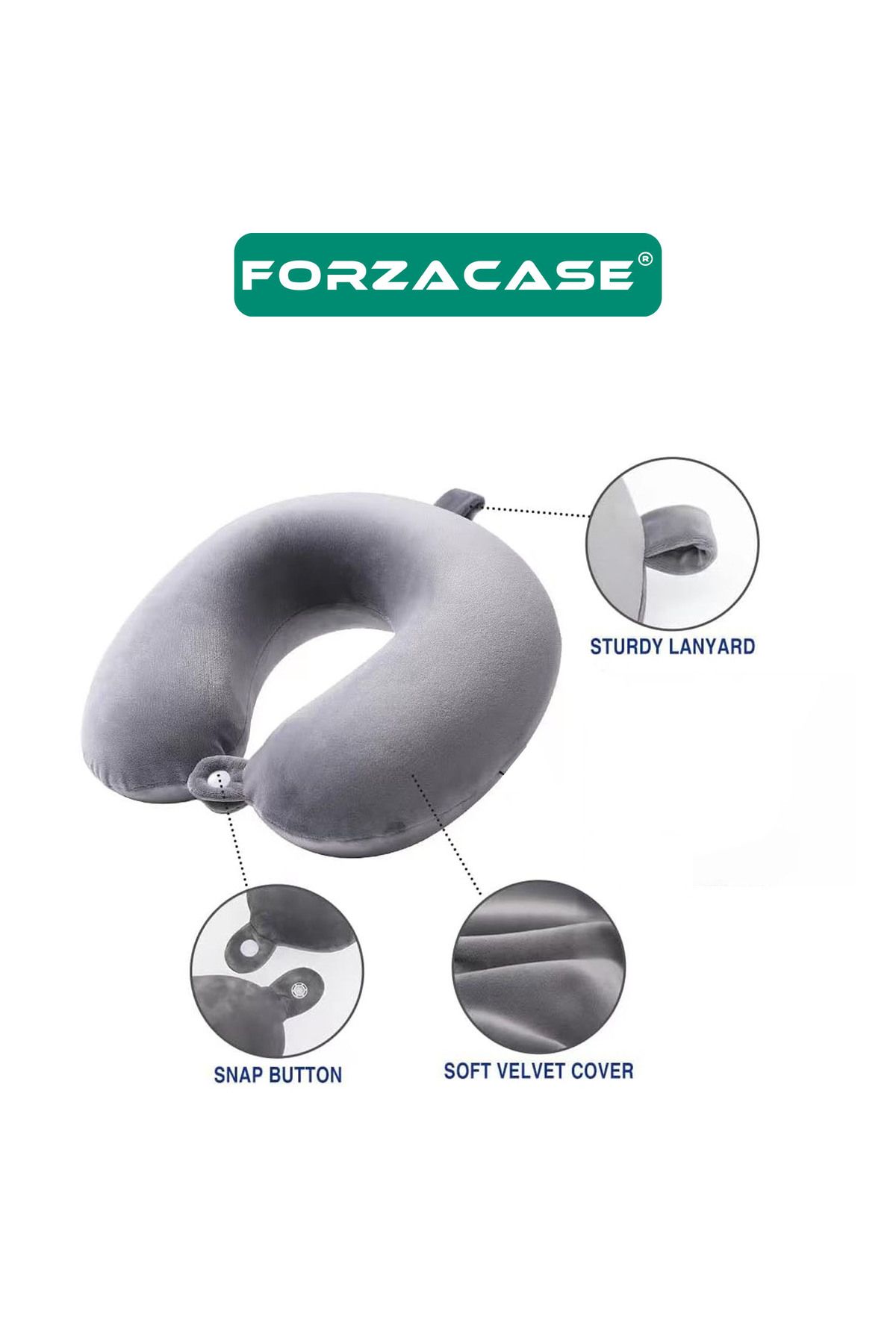 Forzacase-Cotton Orthopedic Travel Pillow Vehicle Airplane Journey Neck Pillow - Fc1004 2