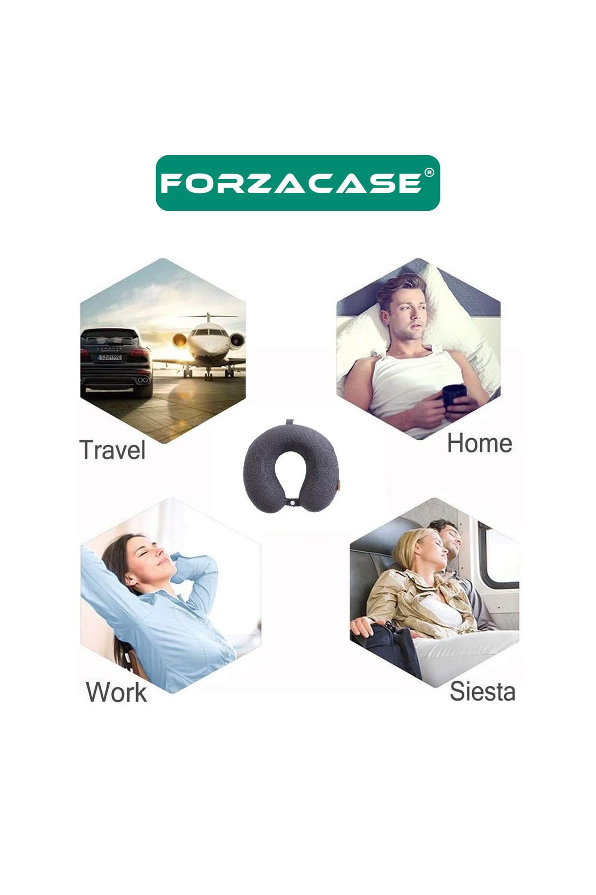 Forzacase-Cotton Orthopedic Travel Pillow Vehicle Airplane Journey Neck Pillow - Fc1004 3