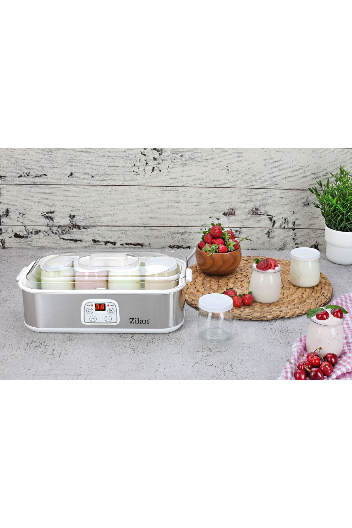 Zilan-Zilan ZLN6104 yogurt maker Gray, LED display, timer, adjustable thermostat 7