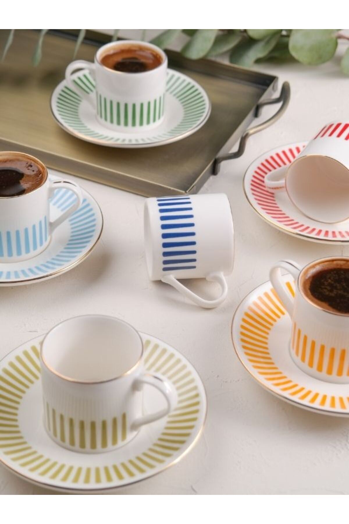 Viyalente-Porcelain Alya 12 Piece Mix Coffee Set 6