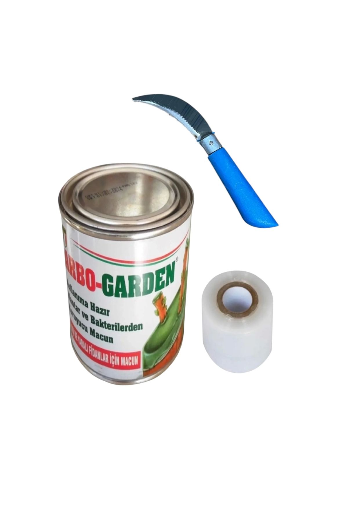 Arbo Garden Hazır Aşı Macunu Kullanıma 500 Gr Aşı Testeresi Aşı Bağlama Bandı 4 mm 135 Metre Şeffaf