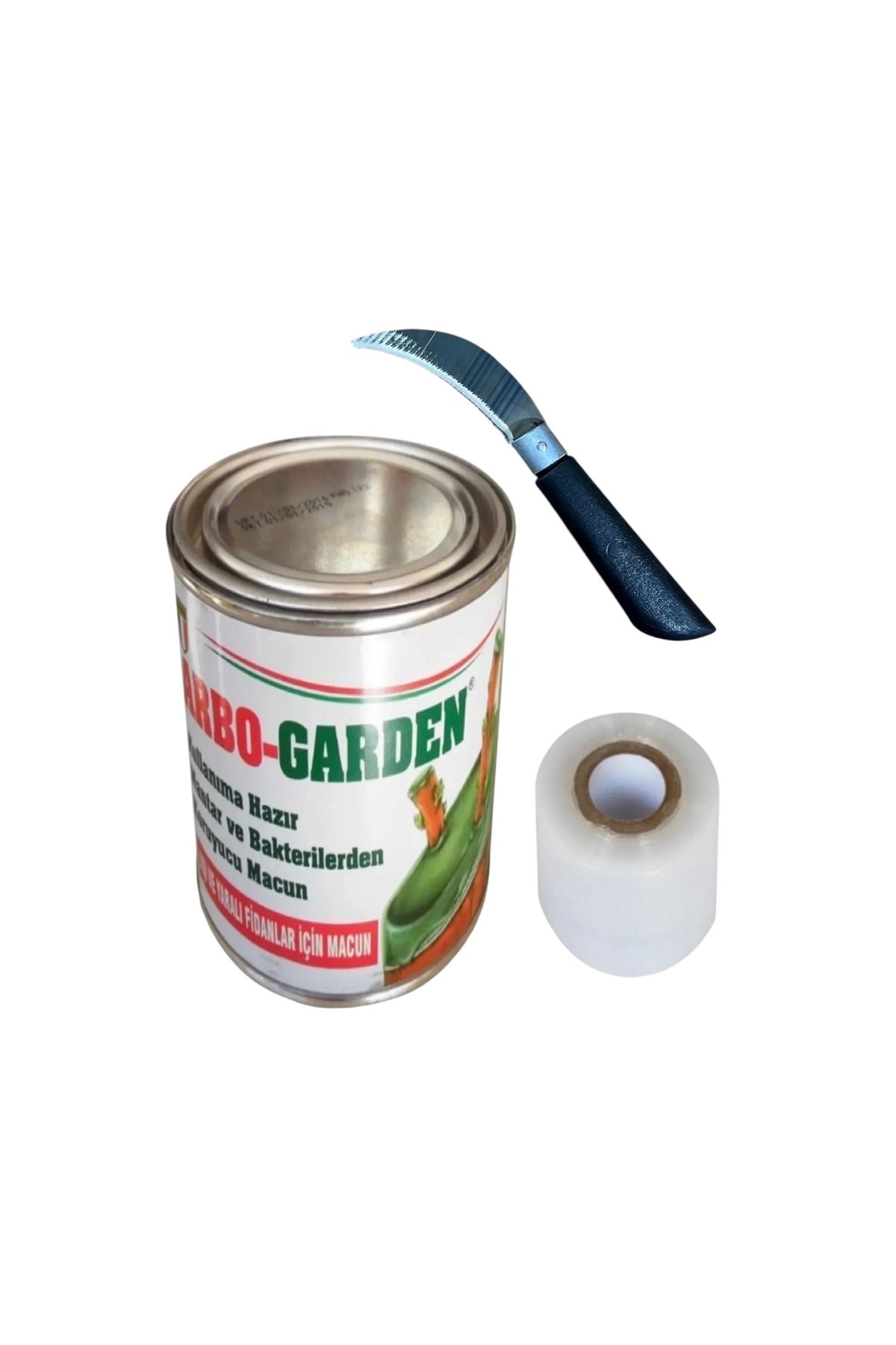 Arbo Garden Hazır Aşı Macunu Kullanıma 500 Gr Aşı Testeresi Aşı Bağlama Bandı Seti 135 Metre Şeffaf