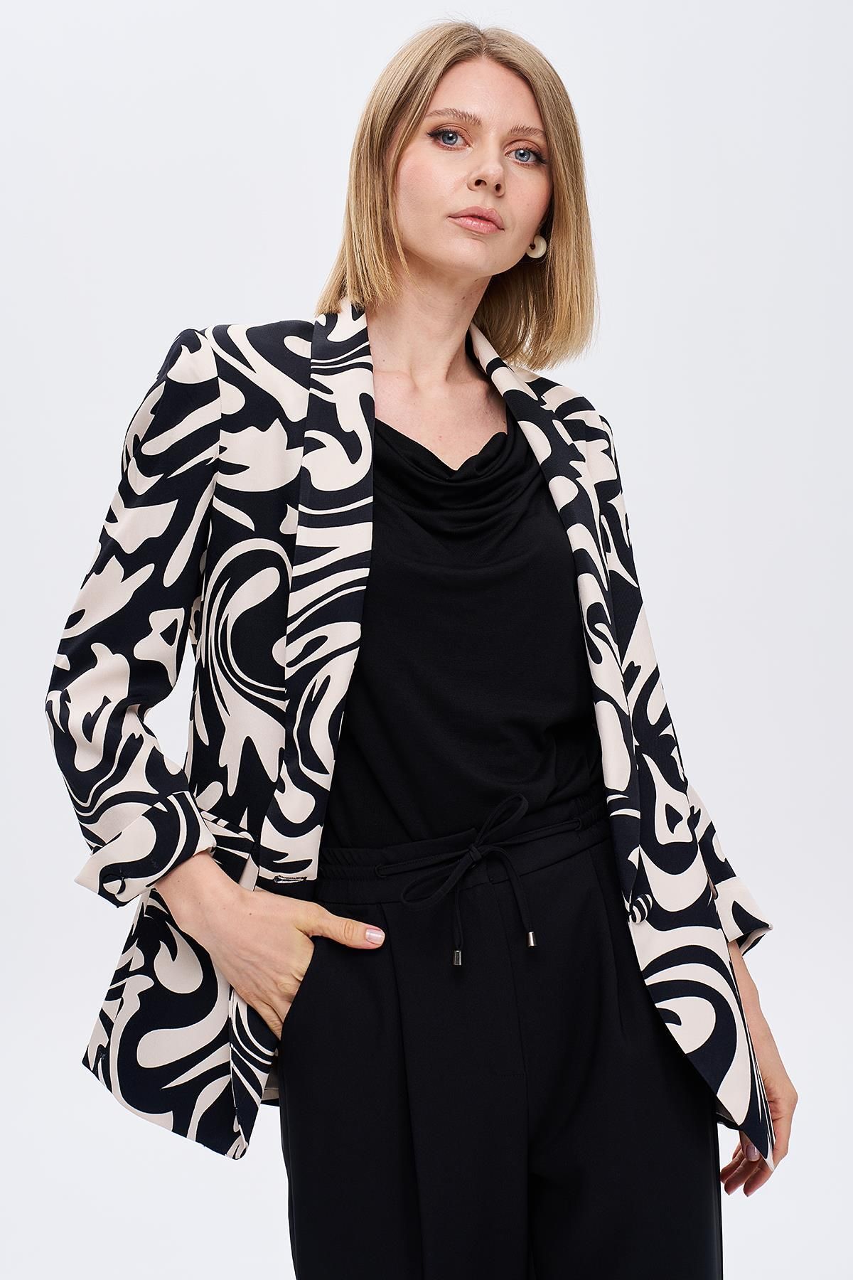 Journey-Relaxed Fit Jacket - Shawl Collar, Sleeve Top Slit and Button 5