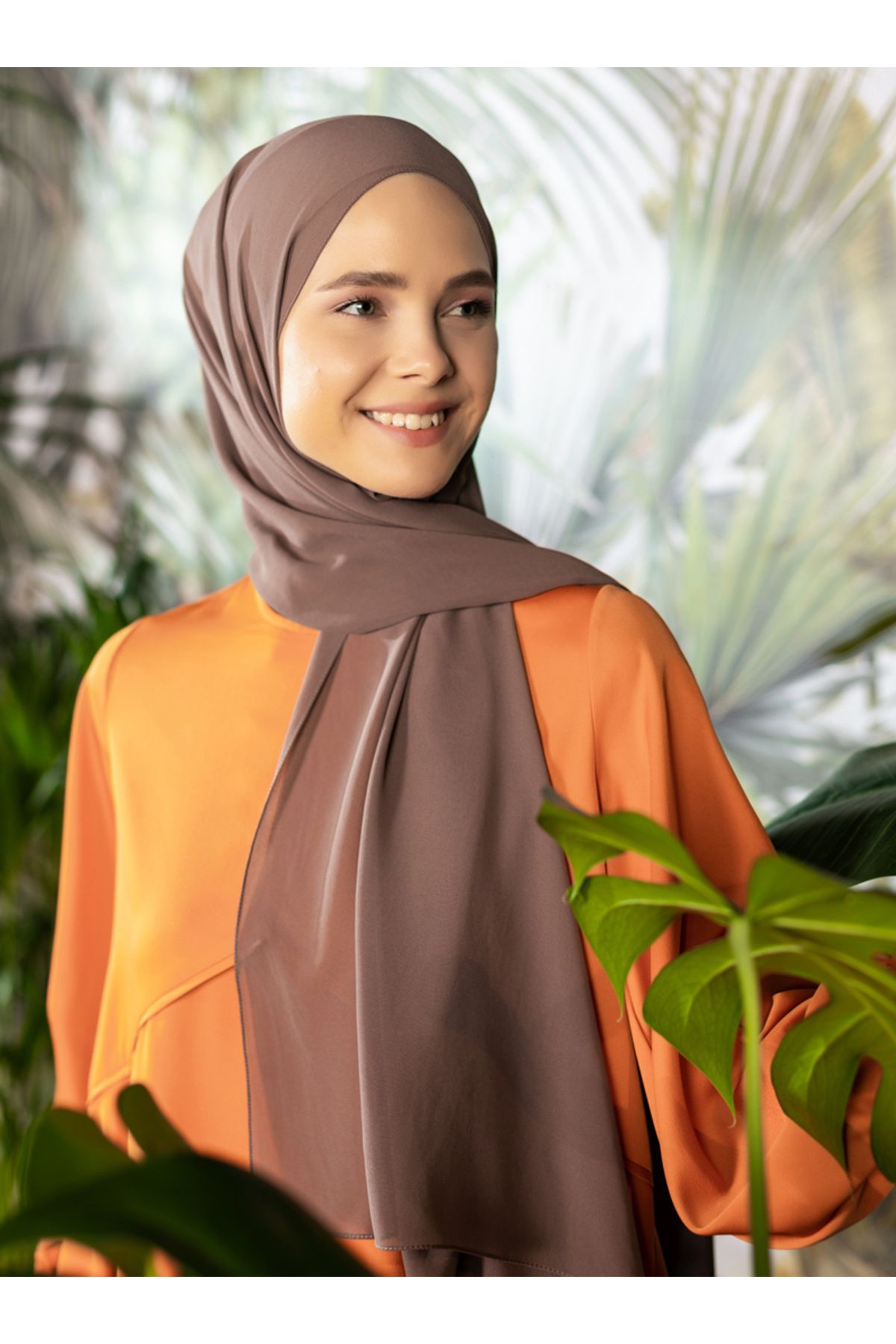 Tuva Şal-Chiffon Shawl - Soft Mink - 2
