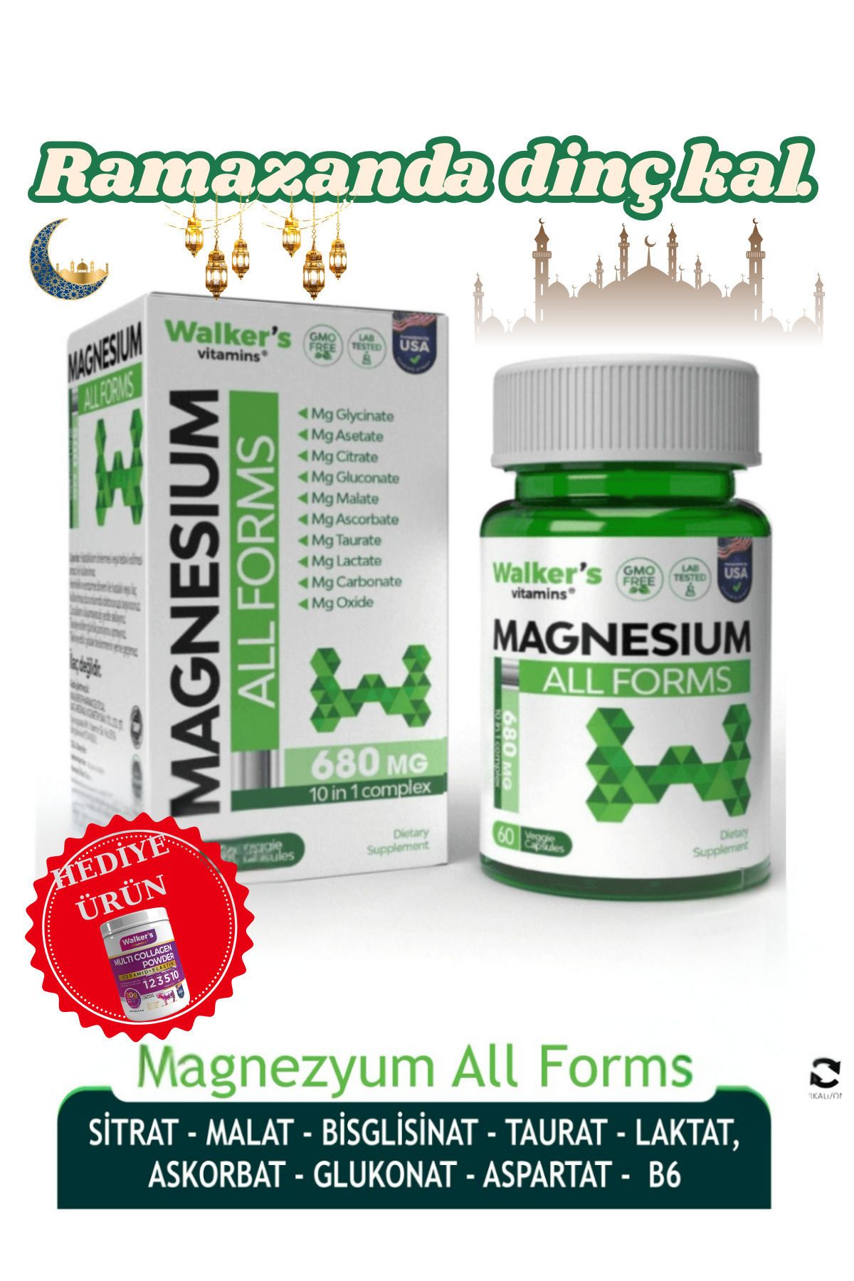 Walkers-Magnesium All Forms (Chlorate, Malate, Bisglycogenate, Taurate, Lactate, Ascorbate, Glutonate, (3 Boxes) 2