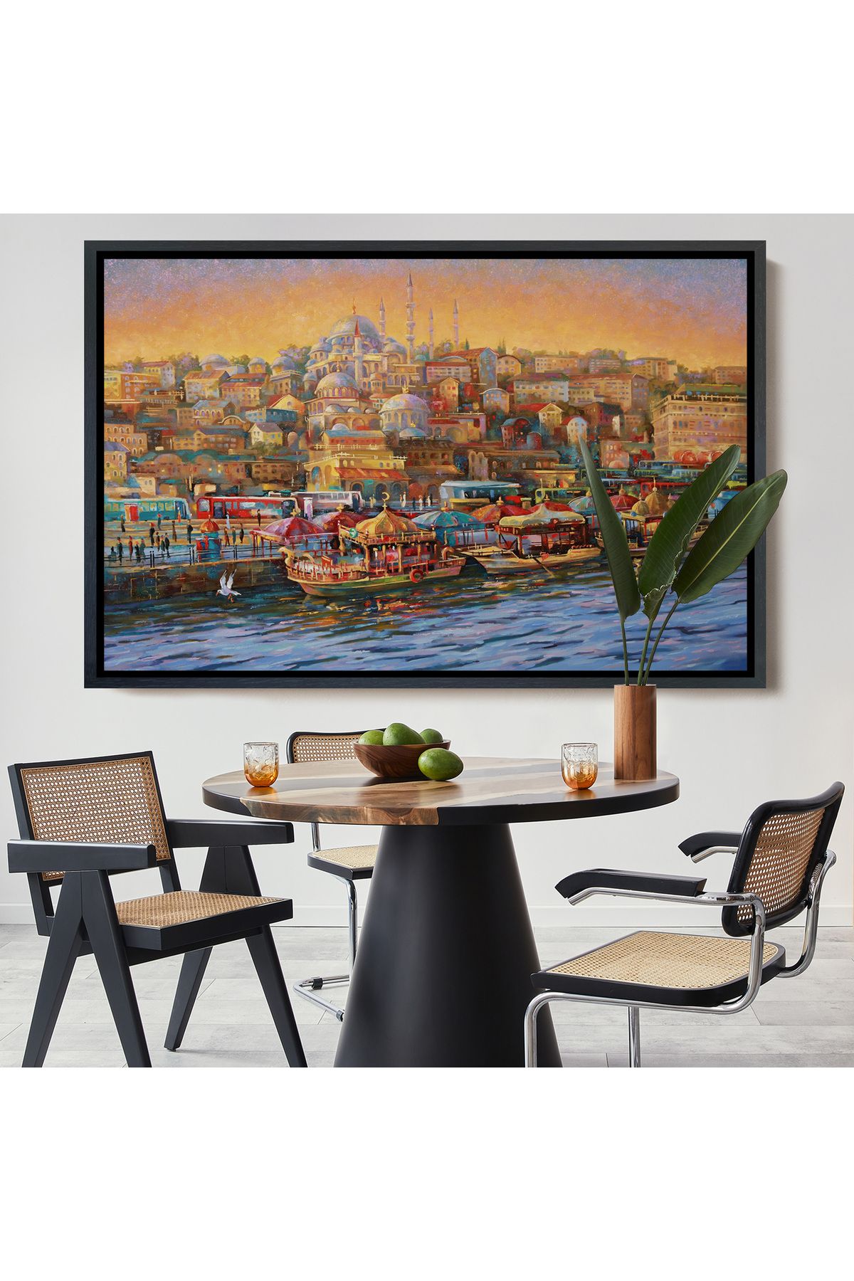 Harita Sepeti-Painting of a Kitten in Front of Sultan Ahmet Mosque with a White Frame 8