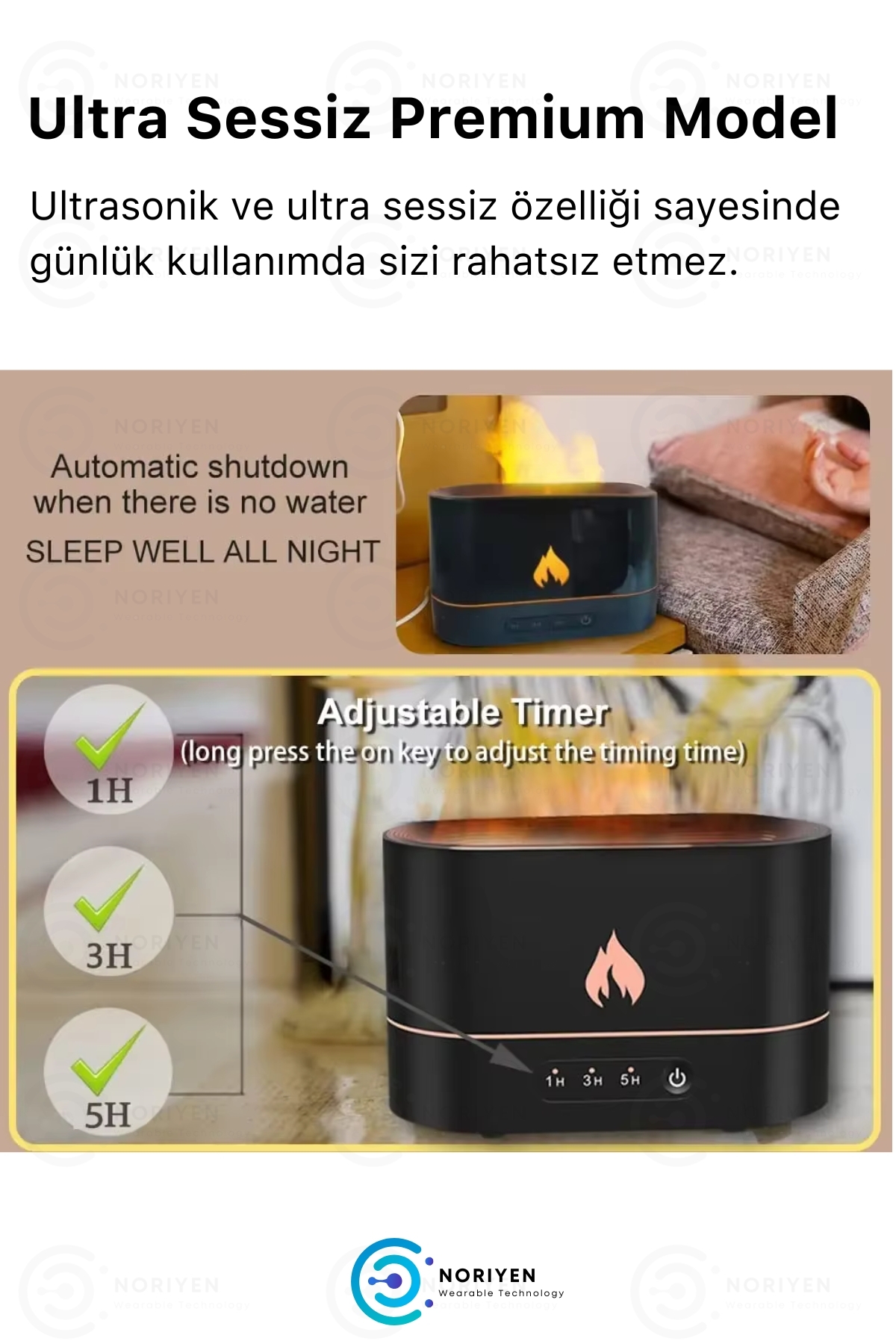 Yeni Nesil Alevli Şömine Hava Nemlendiricisi 250 ML Renkli Gece Işığı Buhar Makinesi Aroma Difüzör