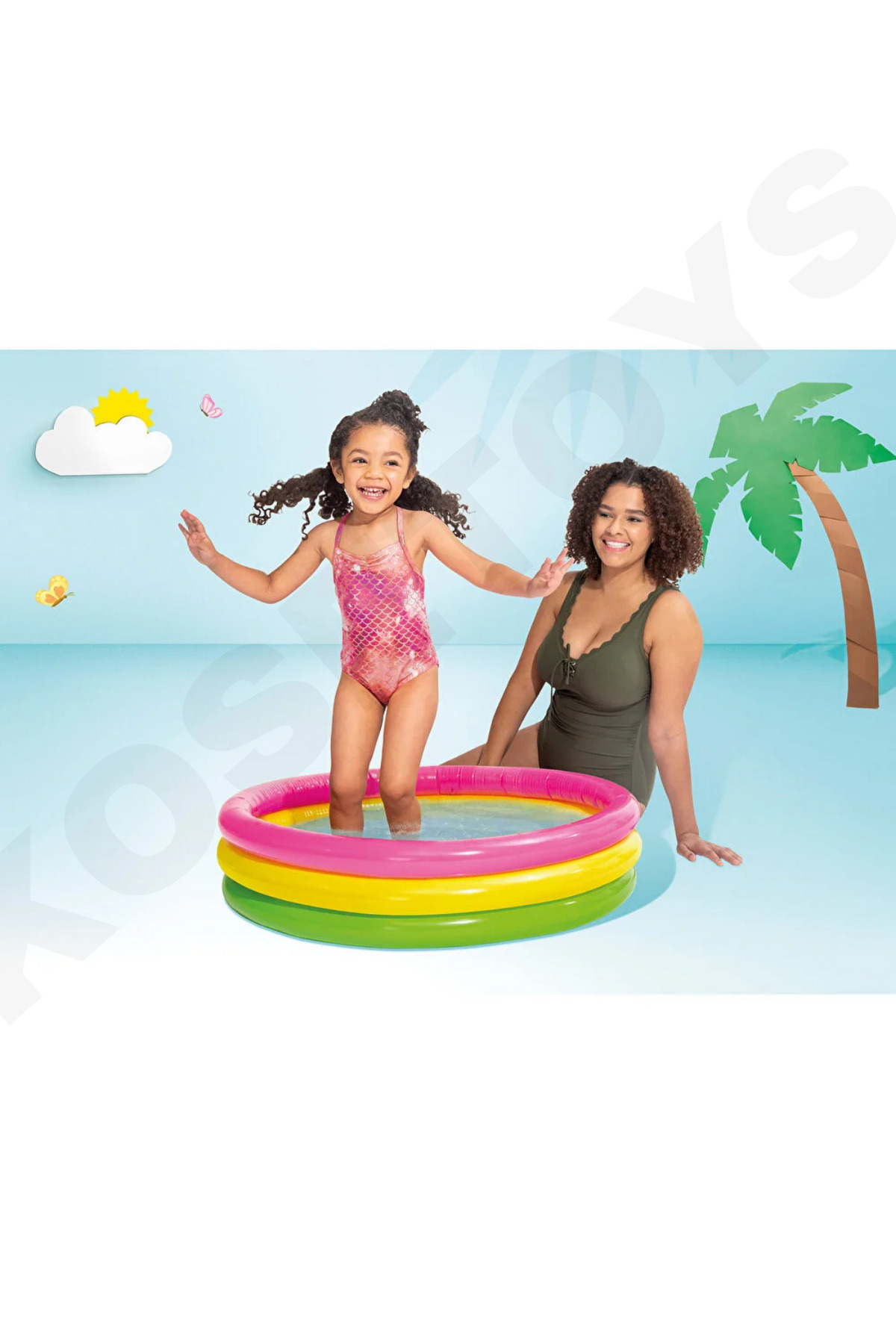kosetoys 3 Boğumlu Sunset Bebek HavuzU Ev ve dış kullanıma uygun yumuşak zeminli pompa fotoğrafı 5 (önizleme)
