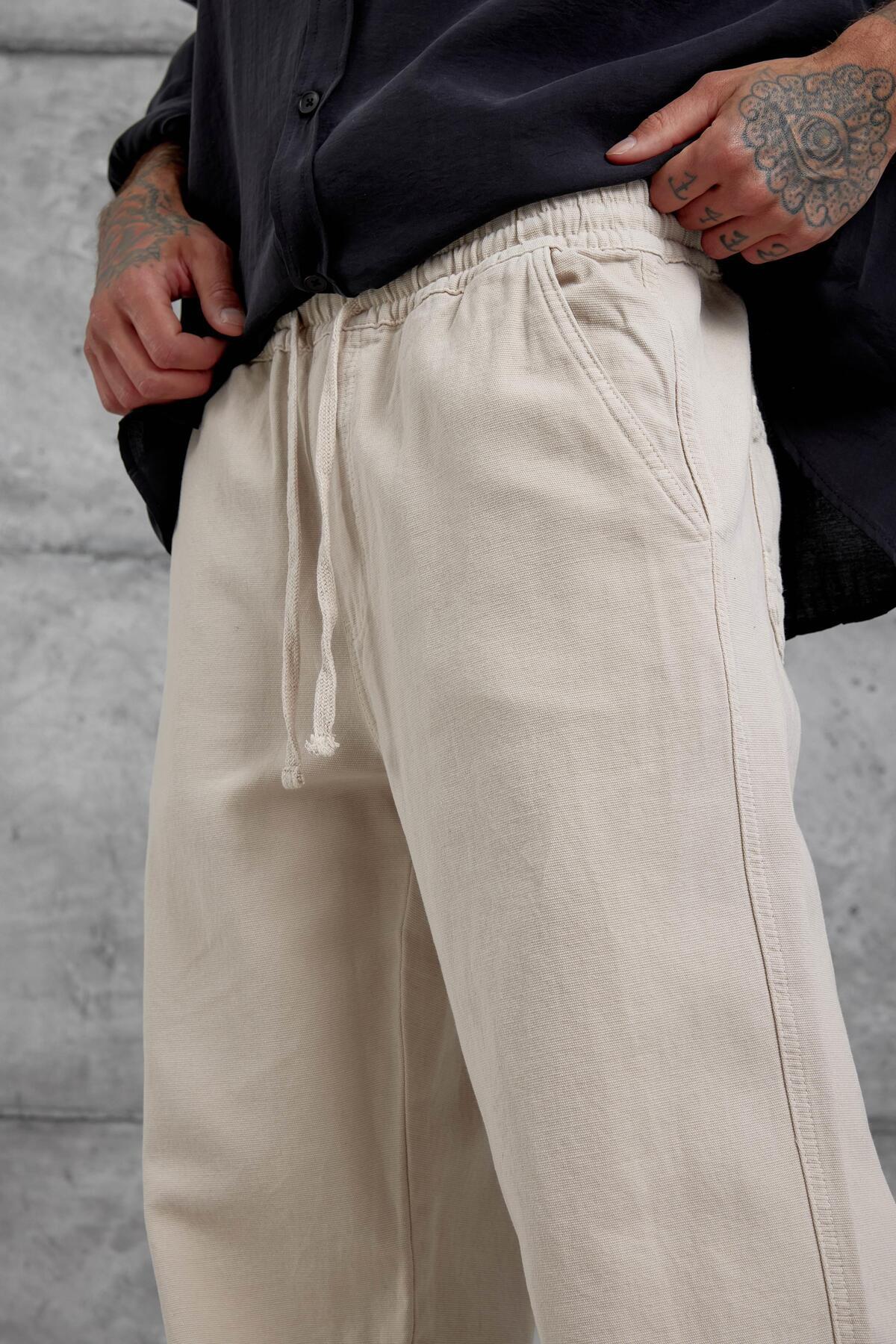 NOMARC-Ecru White Yp Pan25010 Trousers 2