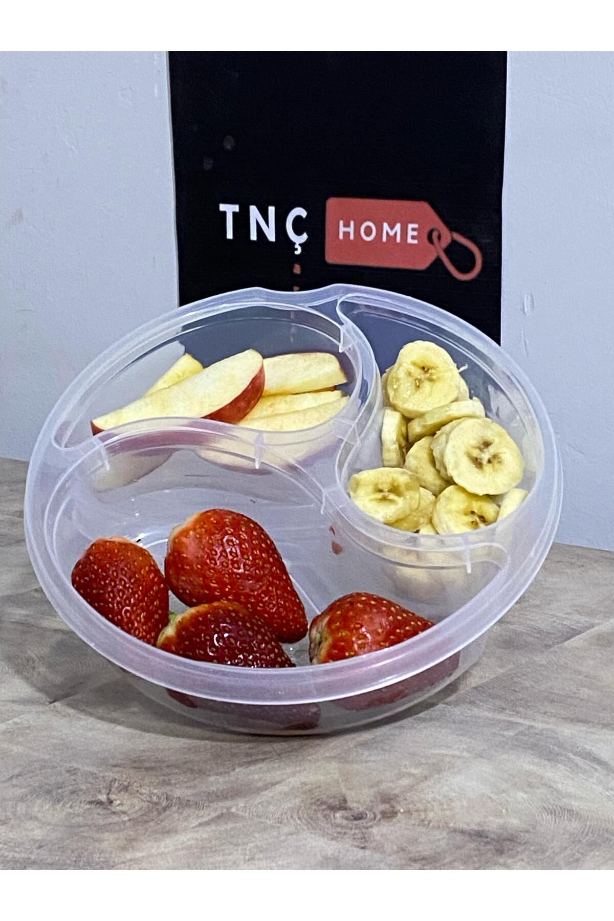 Tnchome-Damla 3-Compartment Storage Container Set of 3 0.55 Lt Small Size Pink Anti-Racite Storage Box Storage 7
