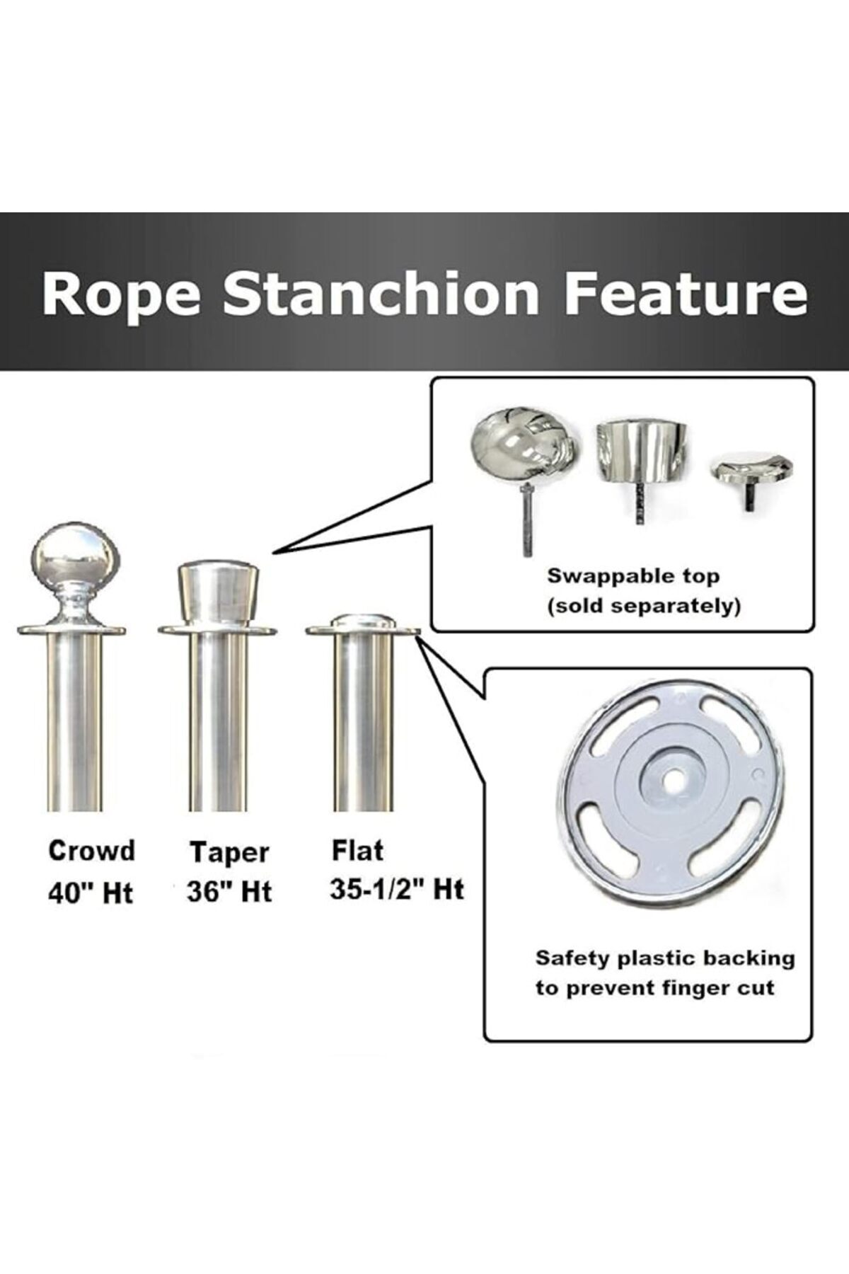 Generic-Silver queue barrier with 1.5m purple rope - sturdy base and stylish design 5