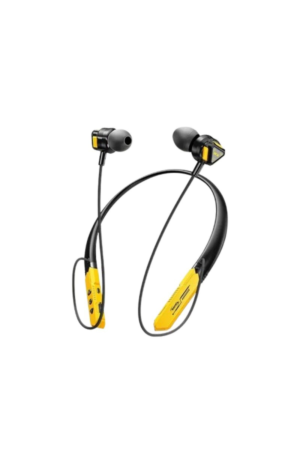 Matrix-Neckband Earphones - 250 mAh - Black and Yellow - M-99 1