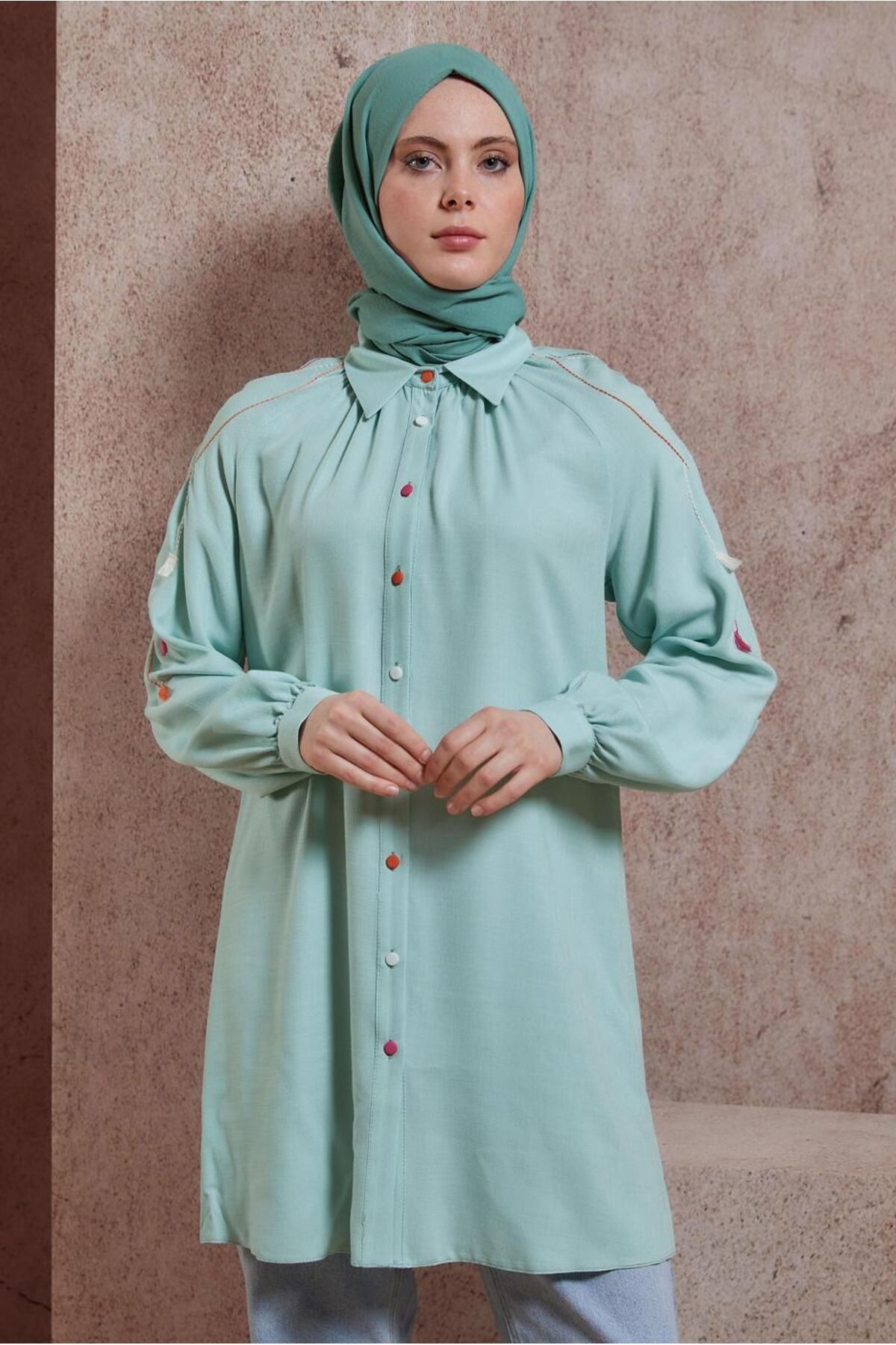 تونیک دکمه دار منگوله 43913 Alvina