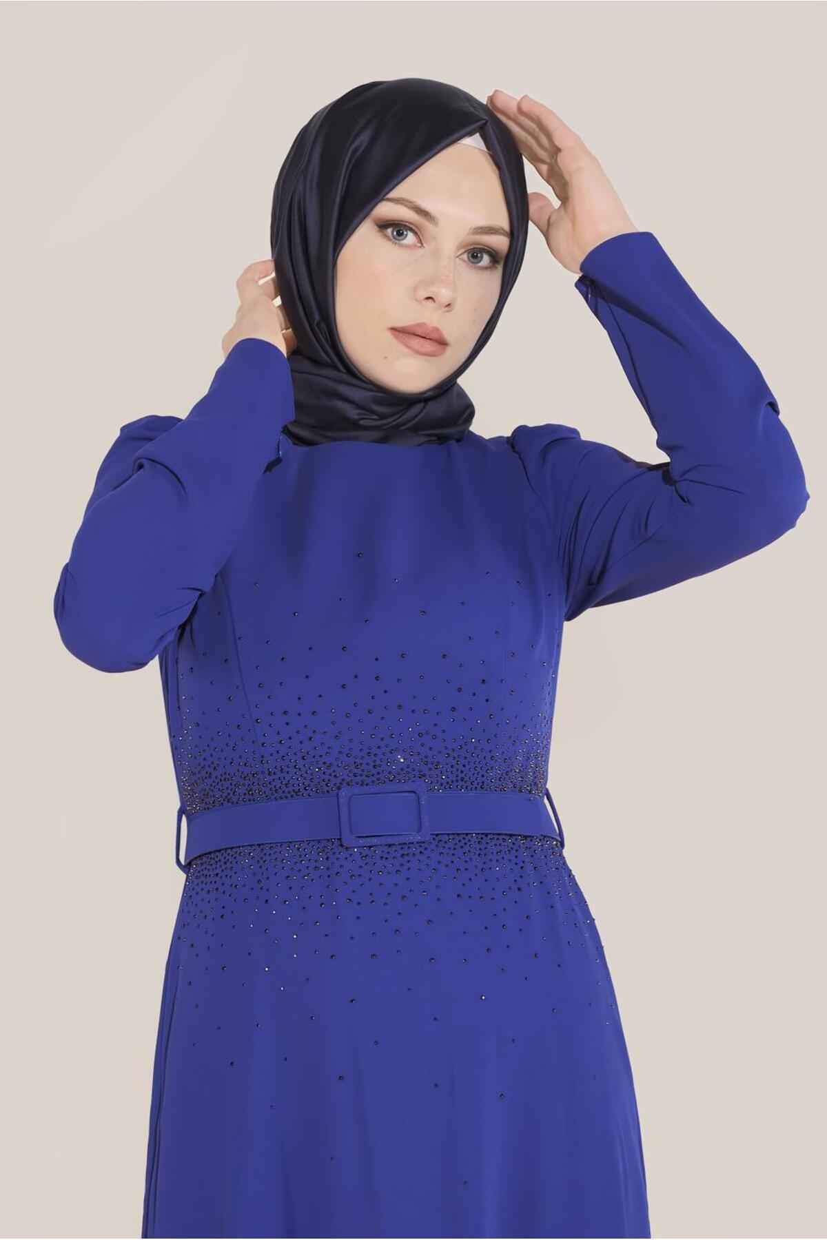 آلوینا لباس کمربند دوزی 40586