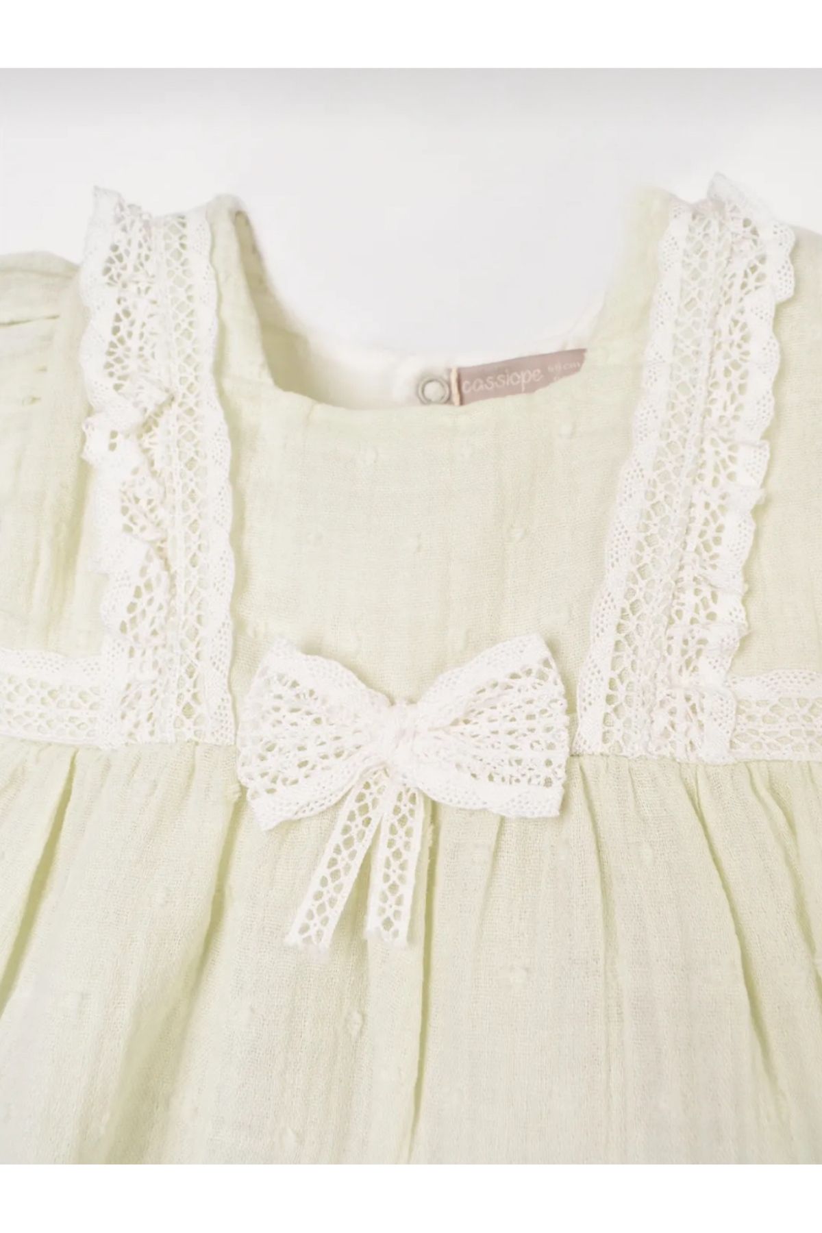 Cassiope-Stripe Lace Baby Girl Muslin Double Set 3