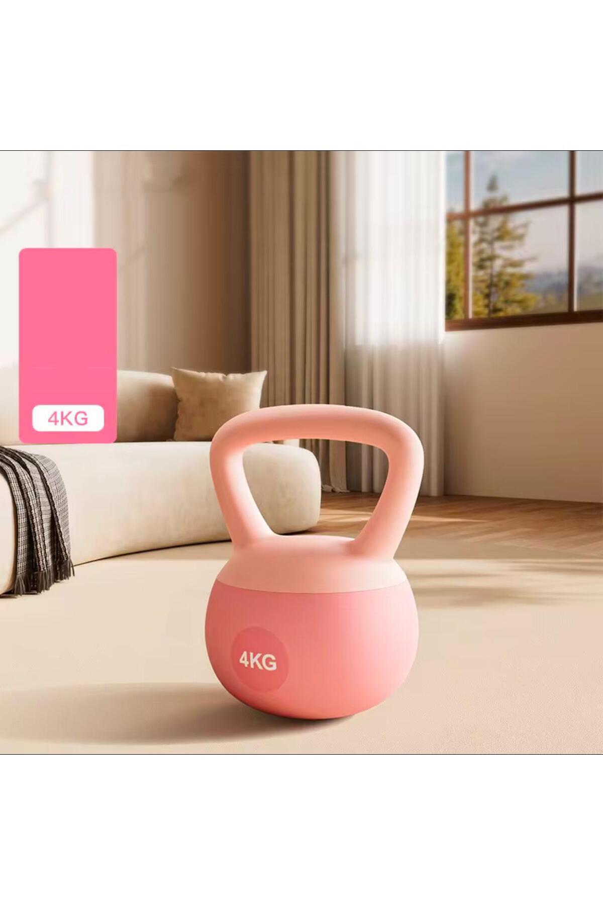 Leyaton 4 Kg Soft Kettlebell Yumuşak Tabanlı Metal Kumlu Ses Yapmaz Darbeye Dayanıklı