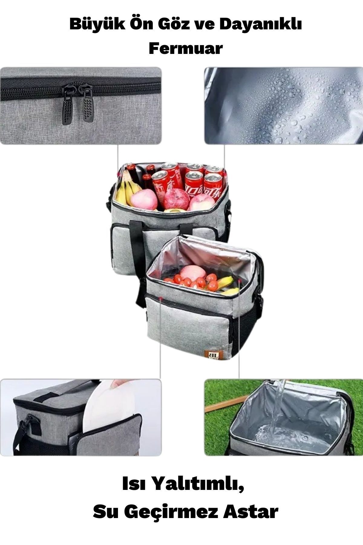 YOYOSO-Gray Double Compartment Meal Bag 5