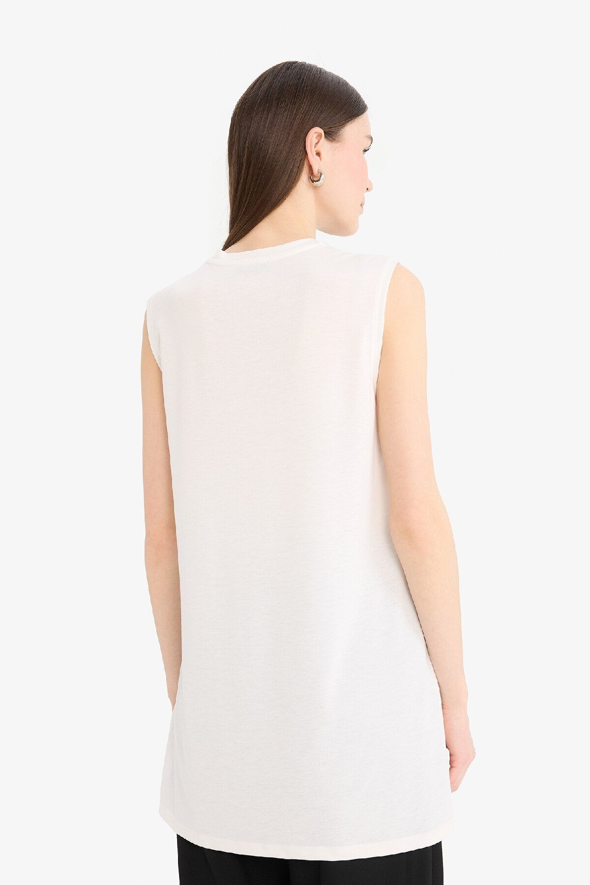 DeFacto-Regular Fit Crew Neck Short Sleeve Tunic A8352Ax25Sp 6