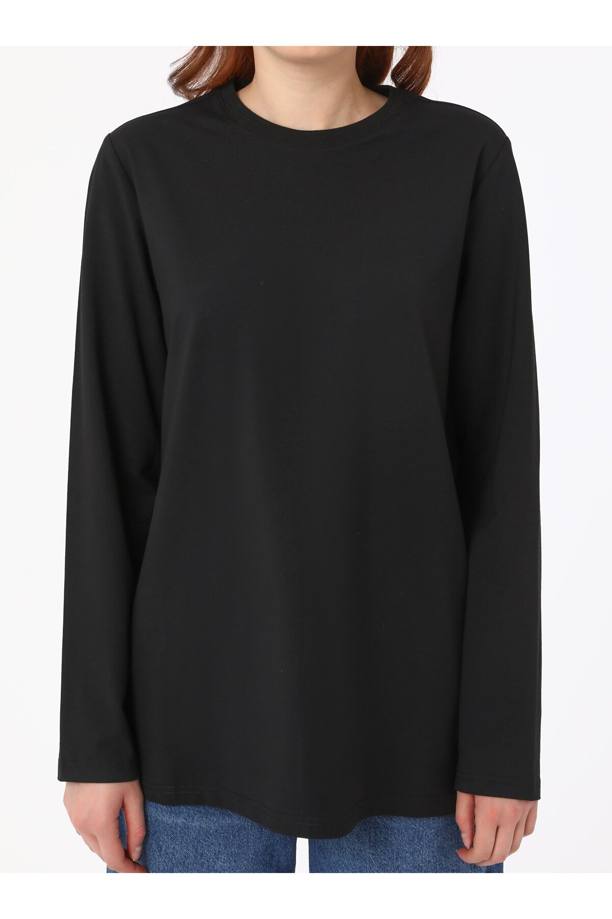 Benin-Tricou de bază din țesătură de bumbac cu mânecă lungă - Negru - Benin 4