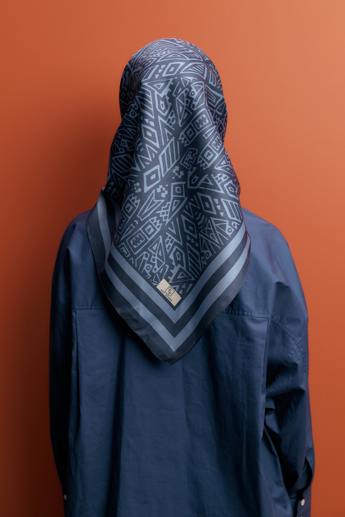 Qef-Twill Silk Scarf Tina Indigo 6