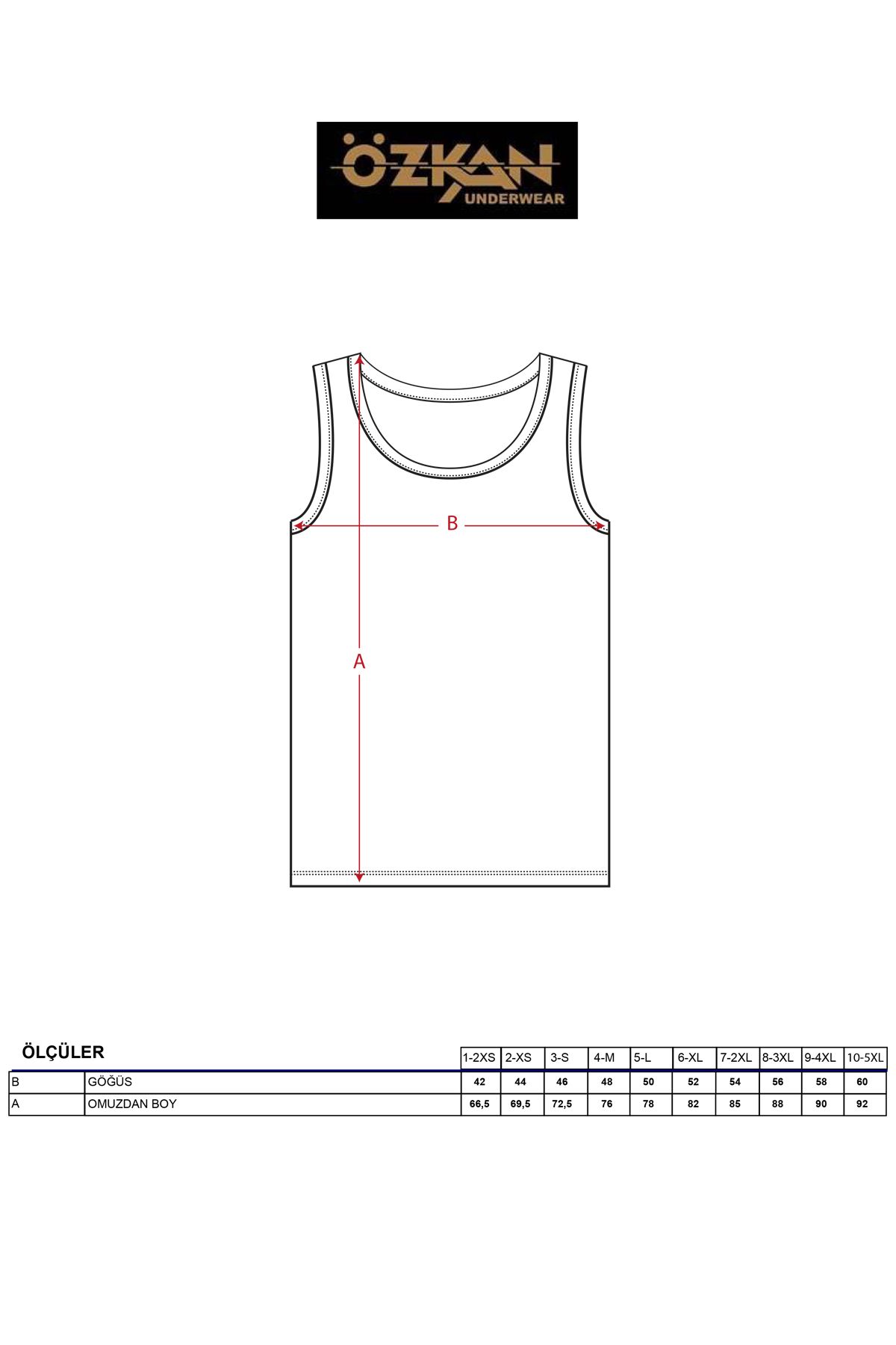 ÖZKAN underwear-Özkan 0050 Men's 100% Cotton Combed Single Jersey Thick Strap Undershirt 5