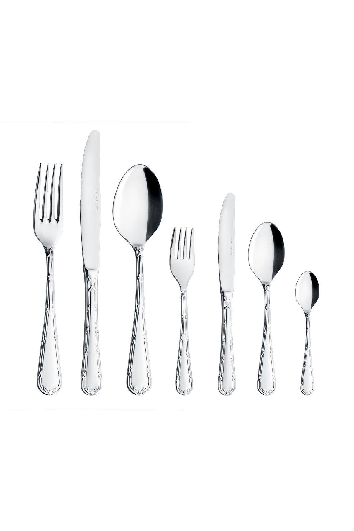Madame Coco-Likya 42 Piece Fork Knife Spoon Set - Silver 7