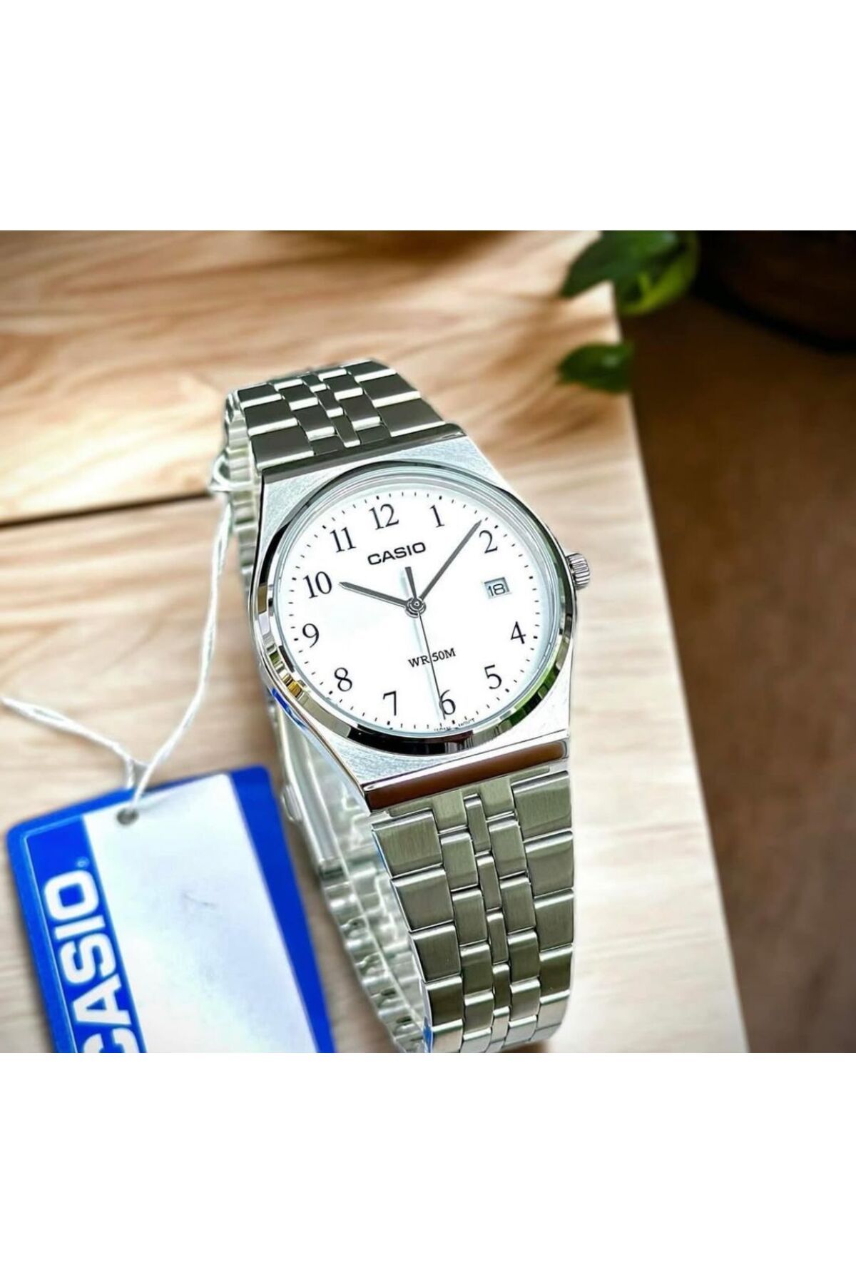 Casio-Casio Men's Analog Quartz Watch with White Dial and Stainless Steel Strap MTP-B145D-7BVDF 7