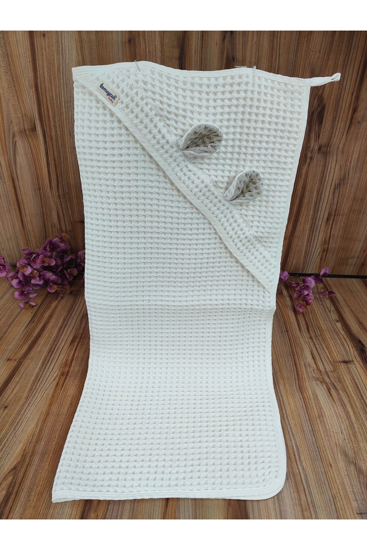 Tomuycuk %100 Pamuklu Başlıklı Kulaklı Pike Bebek Battaniyesi – Çift Taraflı Mevsimlik Uyku Ve Havlu Örtü fotoğrafı 7 (önizleme)