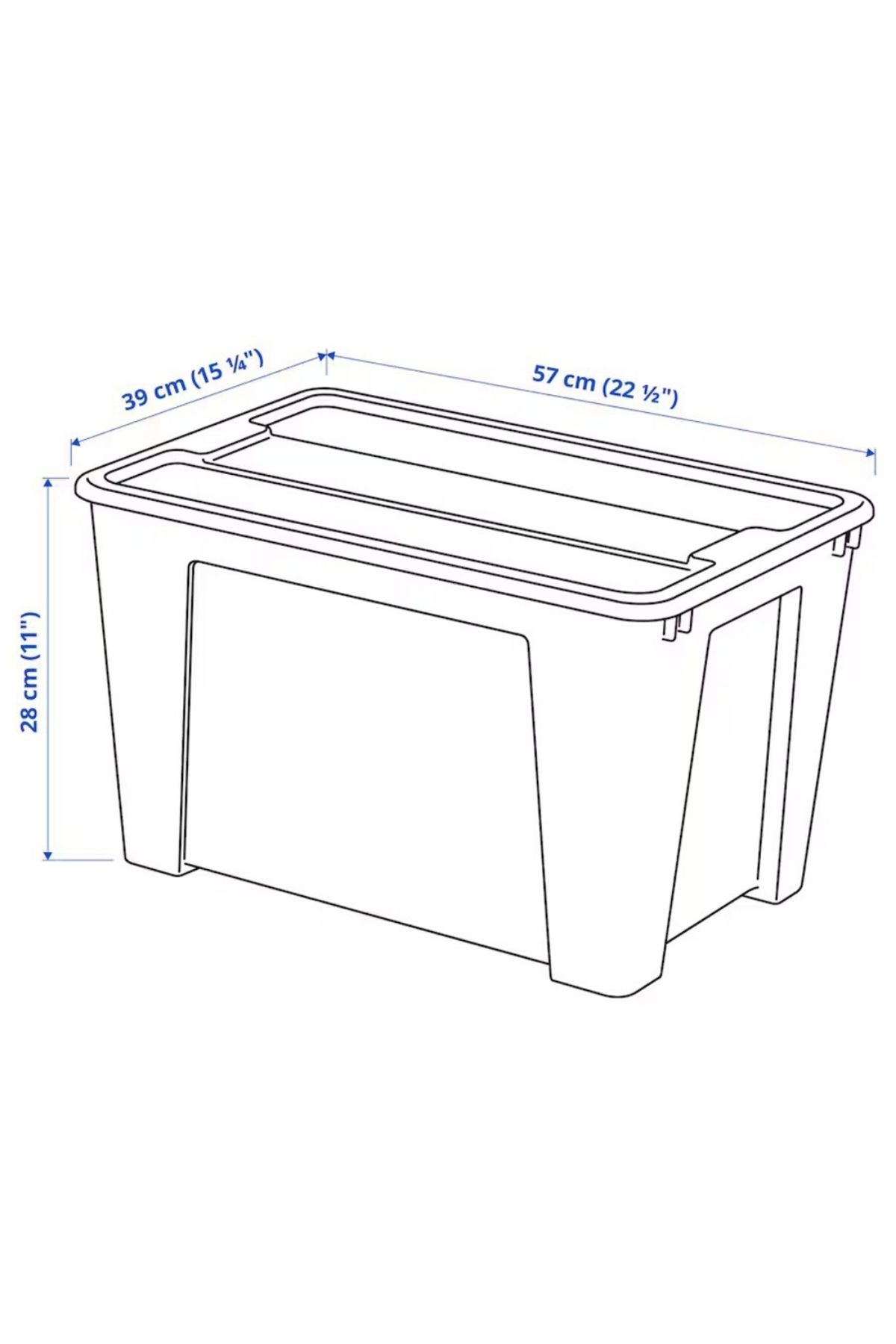 IKEA-صندوق ساملا مع غطاء - شفاف، 57×39×28 سم، حل تخزين سعة 45 لترًا 2