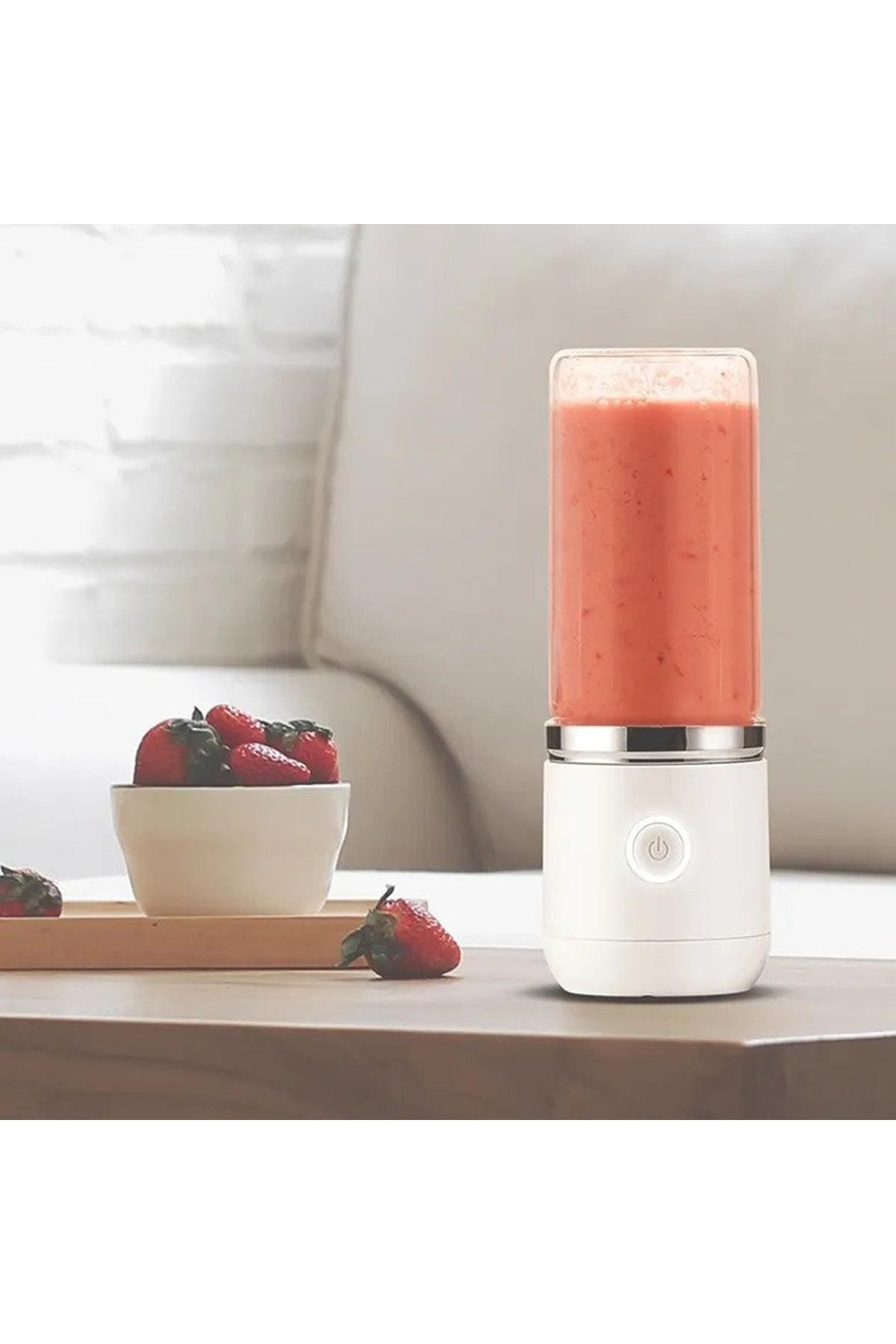 STARCREST-Mini Blender Portabil STARCREST SB-GN04WH, Auto-curatare, 380ml, 4 Lame 3D, Putere 18.000 rpm, Alb 2