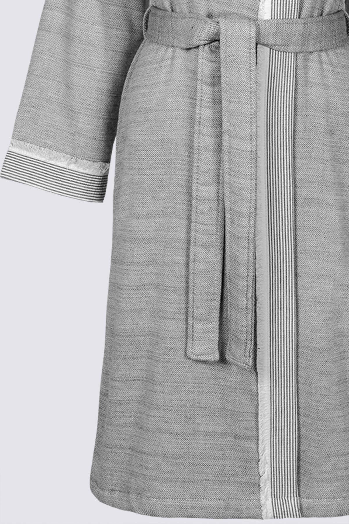 حوله تنپوش (روبدوشامبر) خاکستری زنانه حمام Hasna 100 ٪ پنبه ارگانیک ملانیا آنتراسیت Ecocotton
