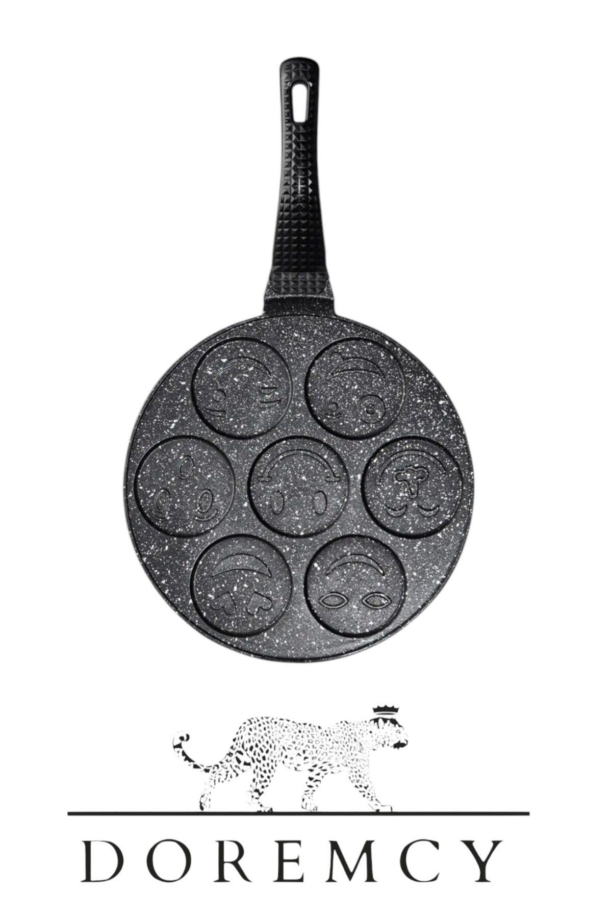 Doremcy-Eda Döküm Granite Smile Smiling Face Emoji Pancake Crepe Pan 2