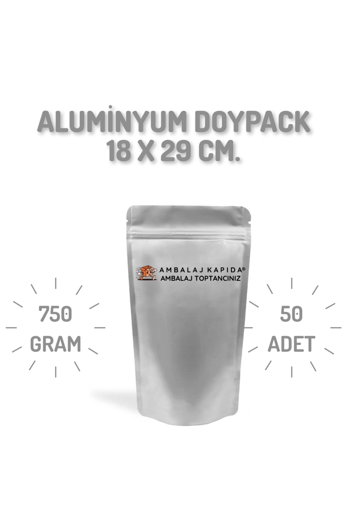 Doypack Aluminum Locked 18x29 - 50 pcs