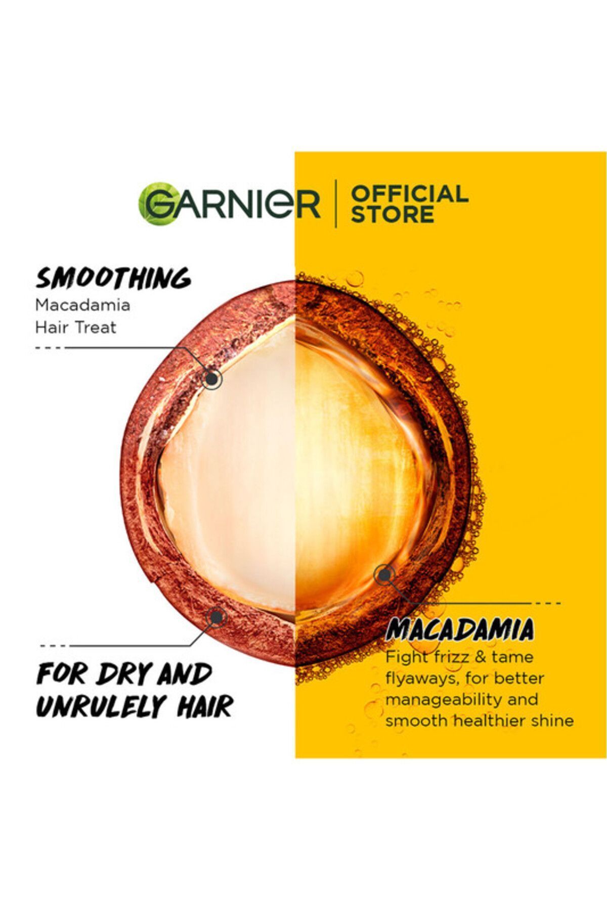 Garnier-Ultra Doux Hair Food Smoothing Coconut & Macademia 3-in-1 Hair Mask For Frizzy Hair 390ml 3