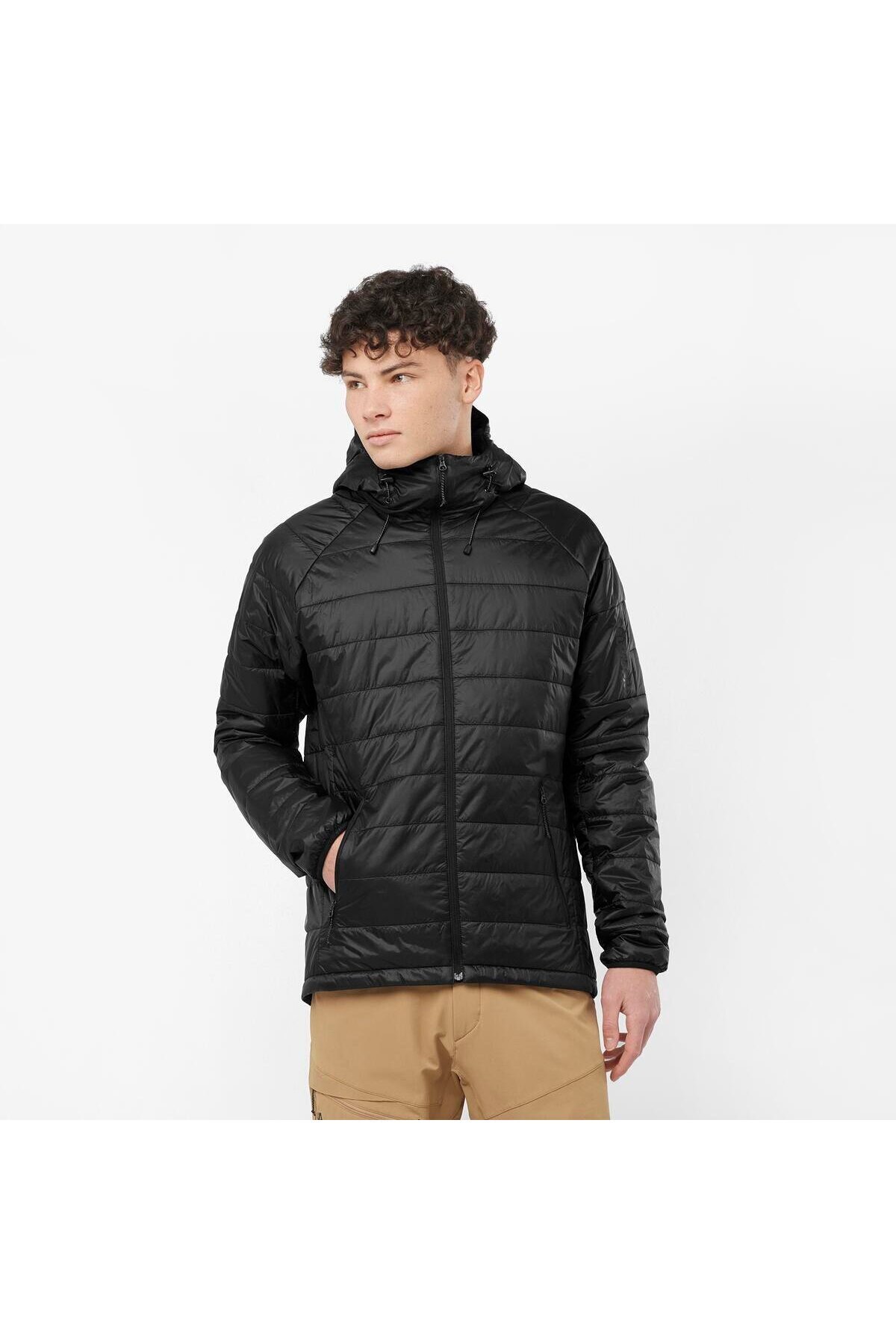 کاپشن مردانه کلاه دار OUTLINE مدل LC2121700 مشکی سالومون ژاکت اسپرت Salomon