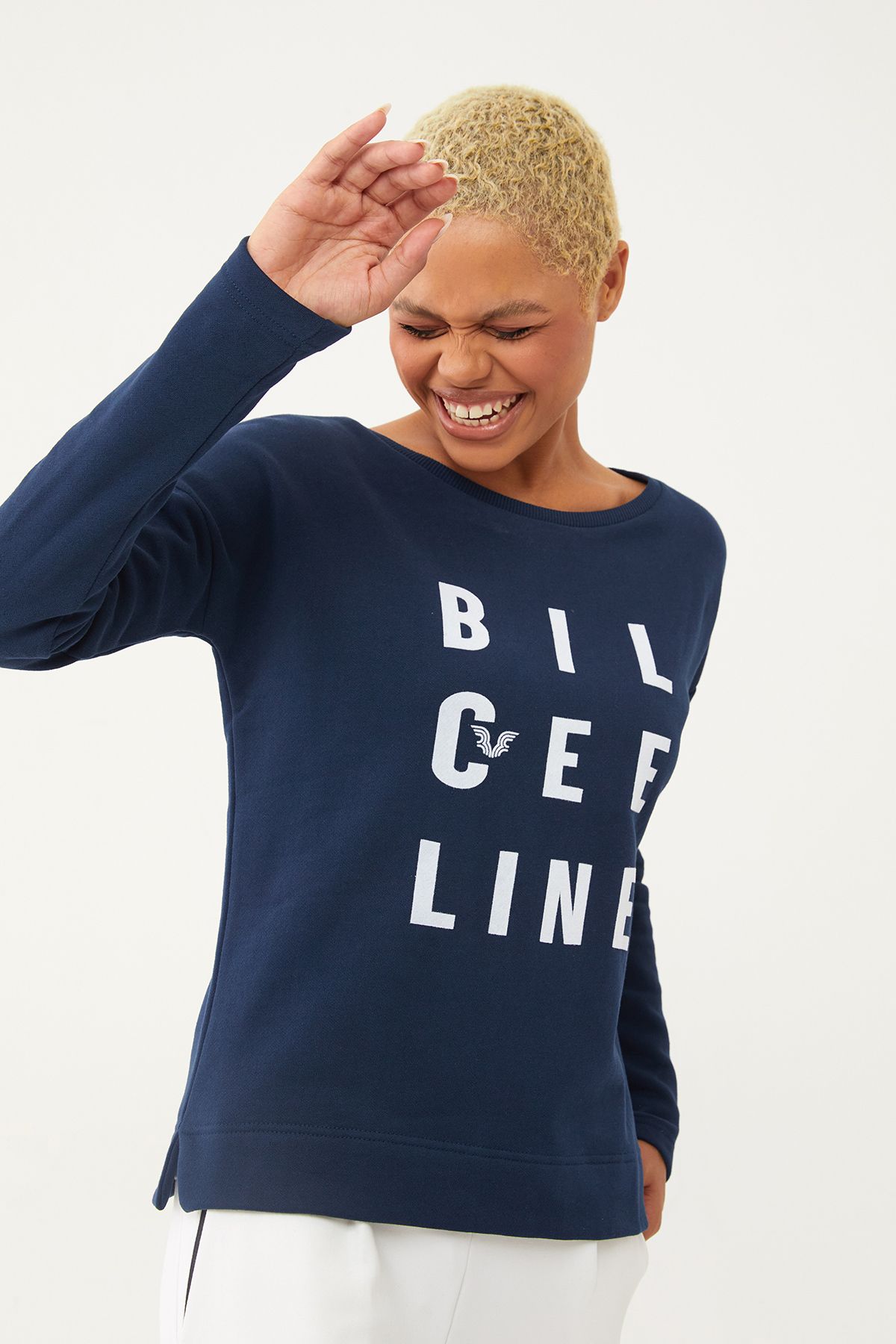 bilcee Hanorac De Damă Din Bumbac Organic Albastru Bleumarin - Cu Păr În Interior 0719 Femeie - 2XL