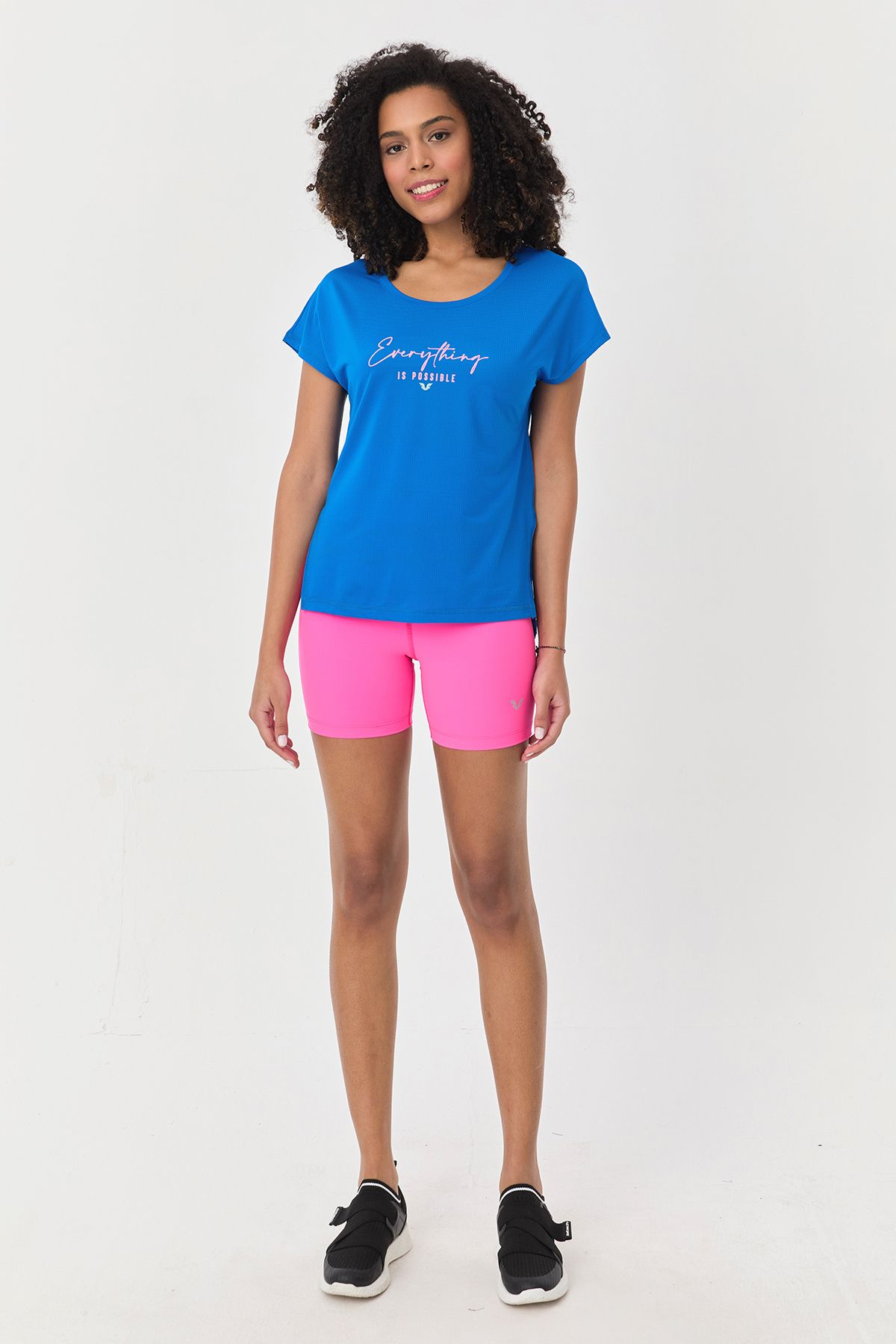 bilcee-Tricou albastru pentru femei - decolteu, vedere, spate scurt, lung casual și sport Model 9708 4