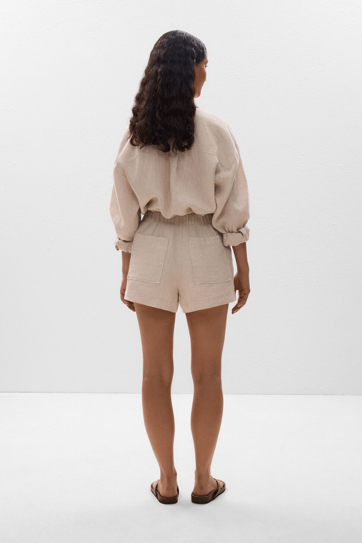 Oysho-100% Linen Shorts 5