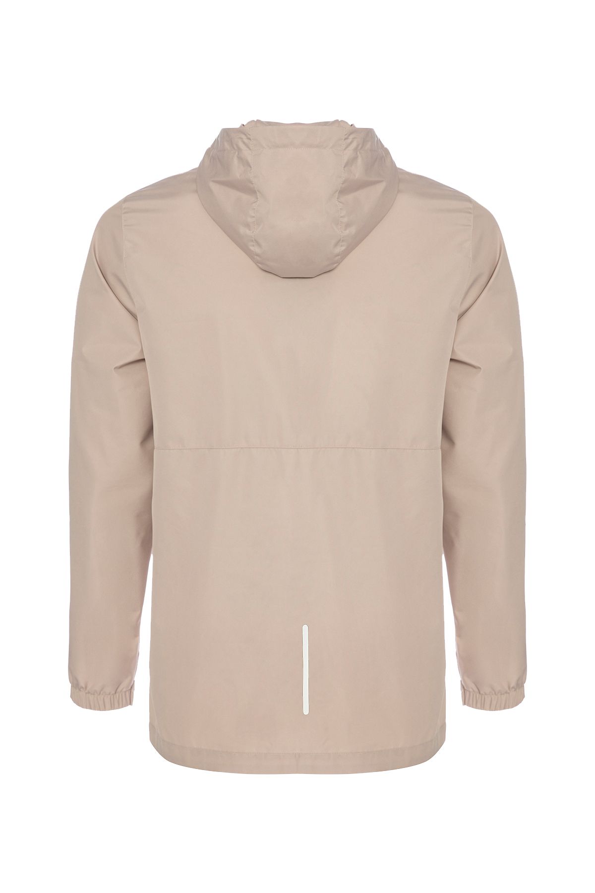bilcee-Men's Cream Hooded Zippered Raincoat 8437 3