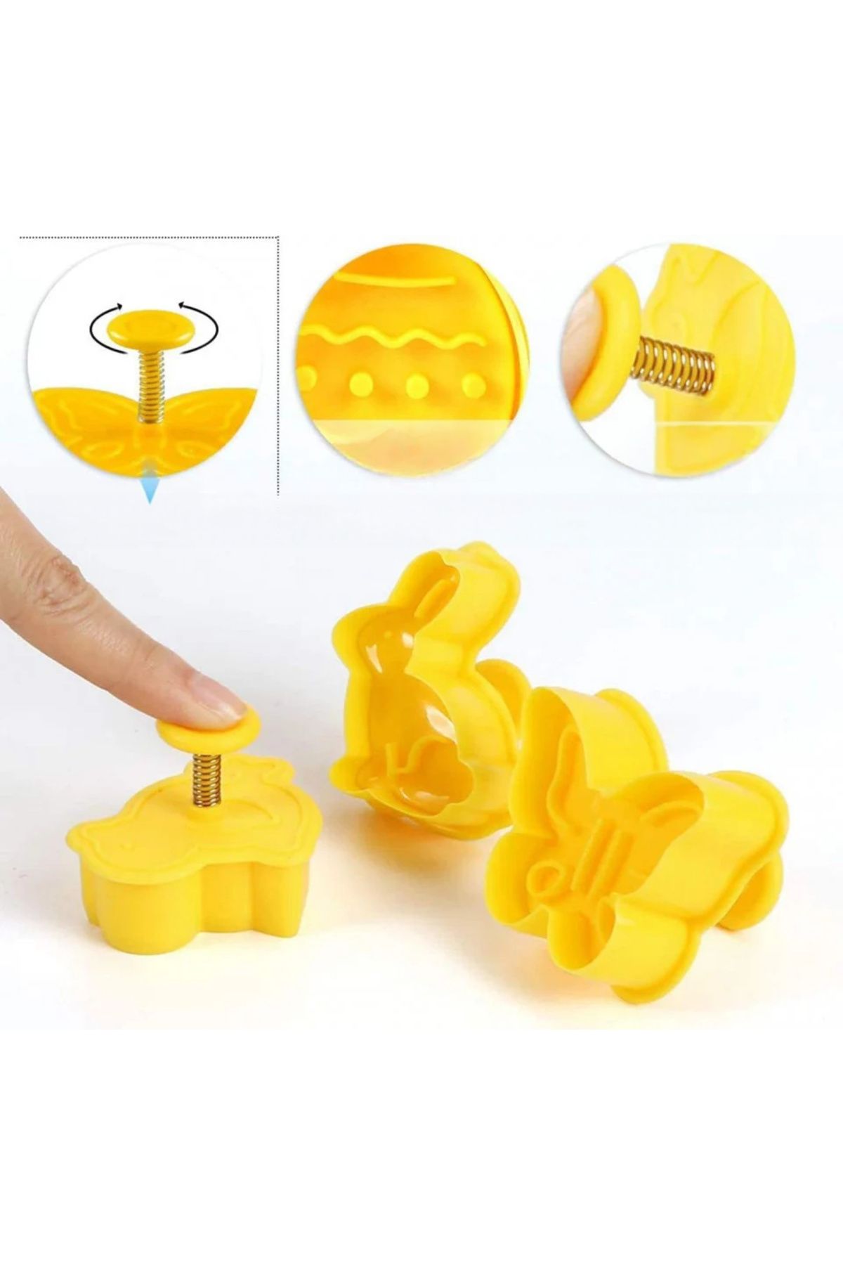 Ding Yongliang-Set 4 forme pentru prajituri de Paste Ding Yongliang, plastic, galben 5