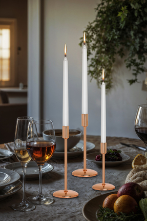 AG LightDesign 3'lü Üçlü Rose Şamdan Mumluk Dekoratif Ev Dekorasyon Paslanmaz