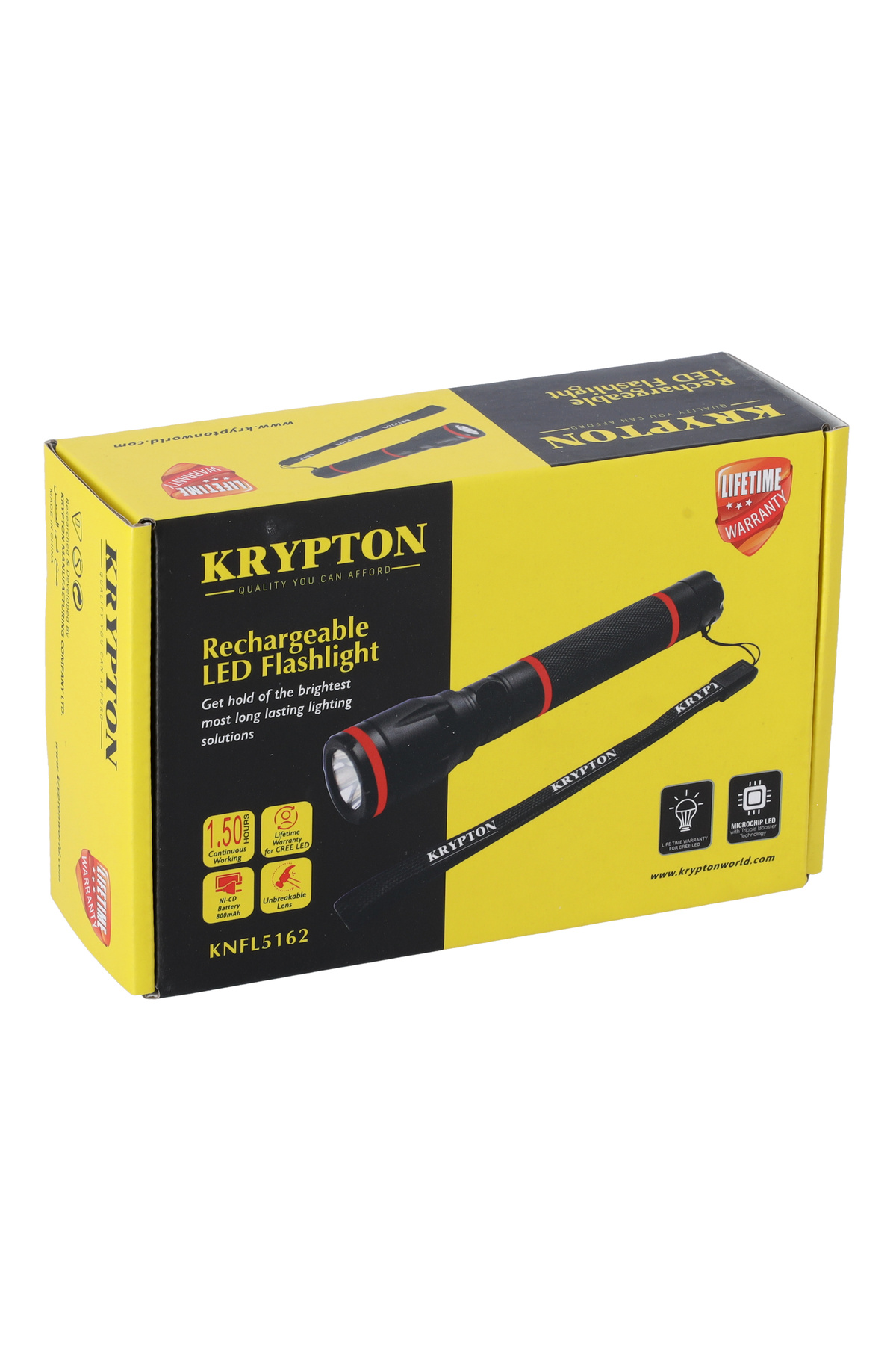 KRYPTON-Rechargeable LED Flashlight, CREE LED, Aircraft Aluminum, 800mAh Battery, 2000m Range 5