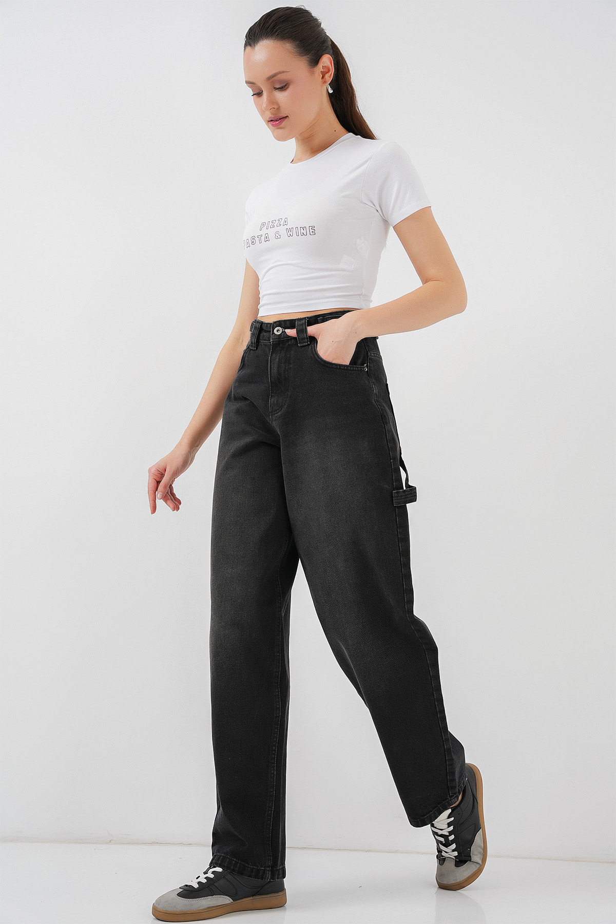 Bigdart-Women's High Waist Jeans 6701 - Black 2