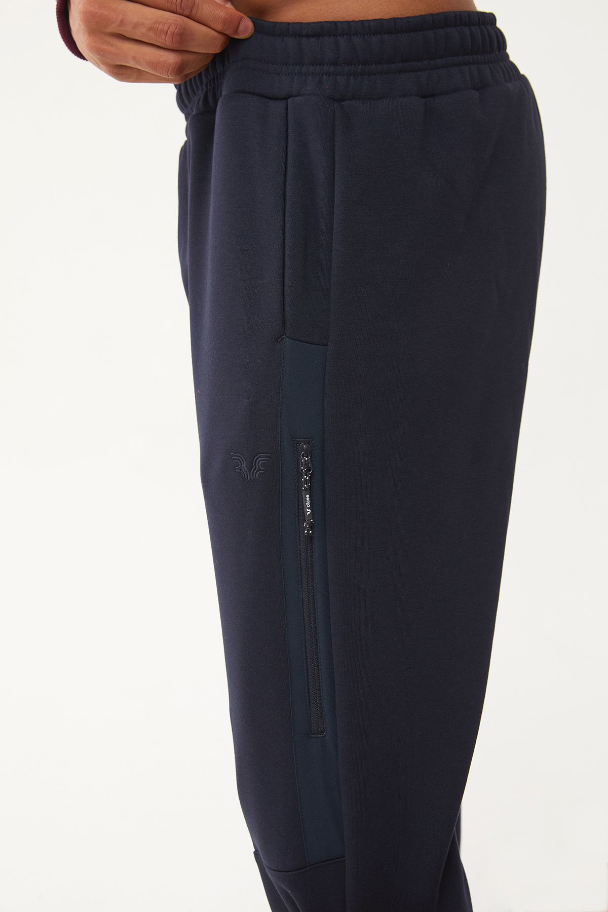 bilcee-Pantaloni de sport pentru bărbați, albastru marin închis, cu nervuri lungi, cu 3 fire, 1662 8