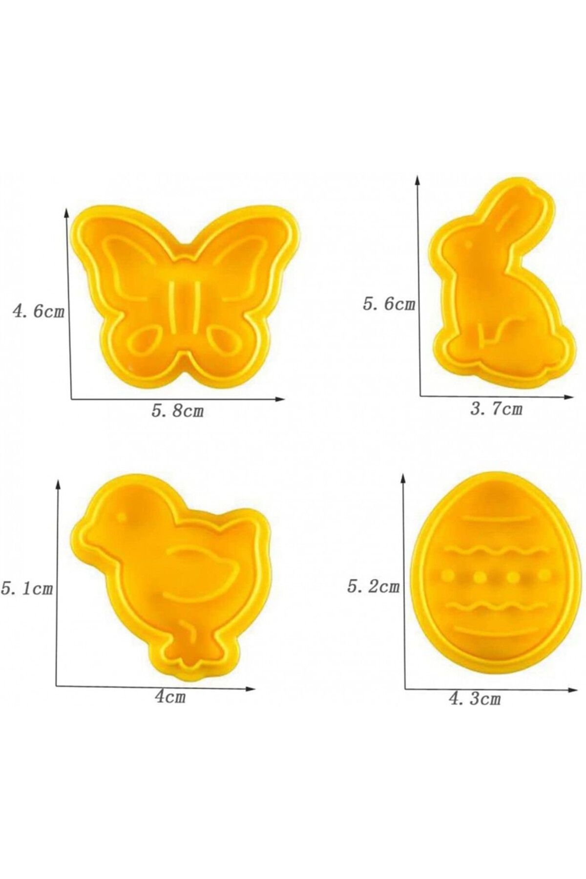 Ding Yongliang-Set 4 forme pentru prajituri de Paste Ding Yongliang, plastic, galben 4