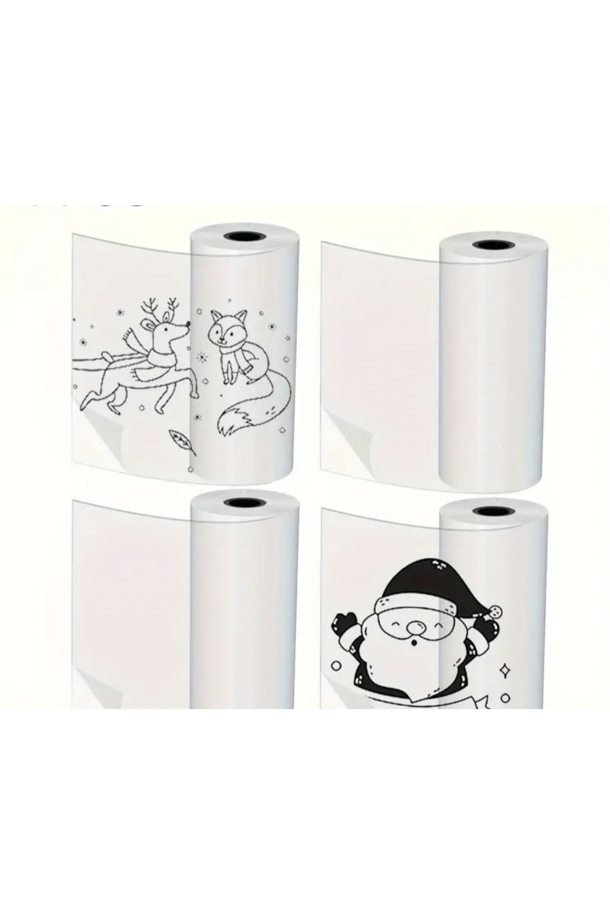 yazıcıbag Mini Termal Yazıcı Kağıtları ( 2 Rulo Şeffaf Yapışkanlı + 2 Rulo Beyaz Yapışkanlı )