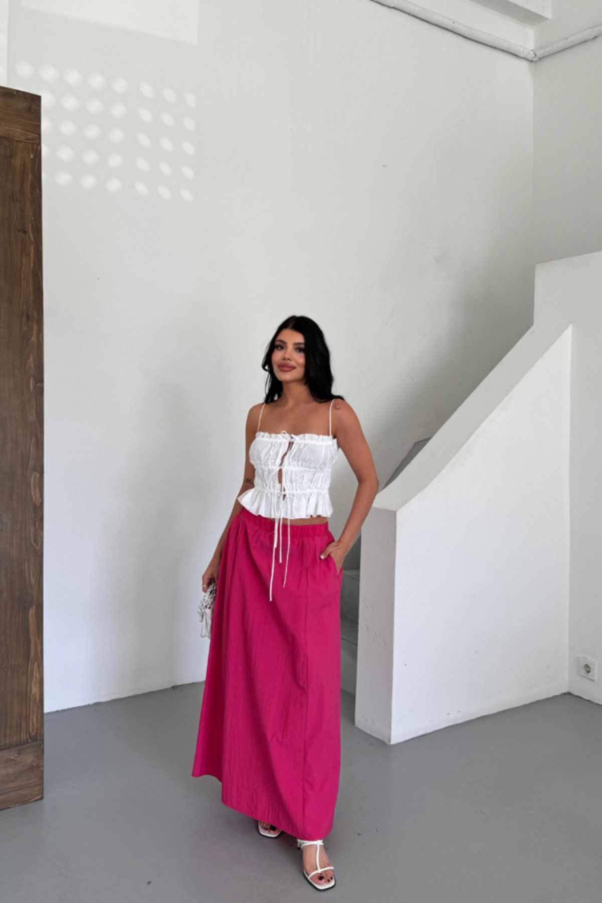 moda wanilia ETEK ŞANEL BOY SOFT KUMAŞ - Fuşya