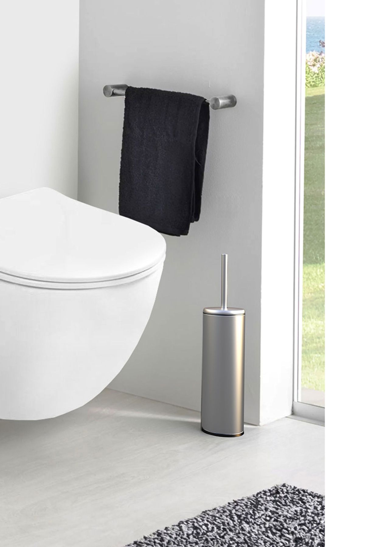 Prima Nova-Black Cigo Wc Toilet Brush - Matte Interior 4