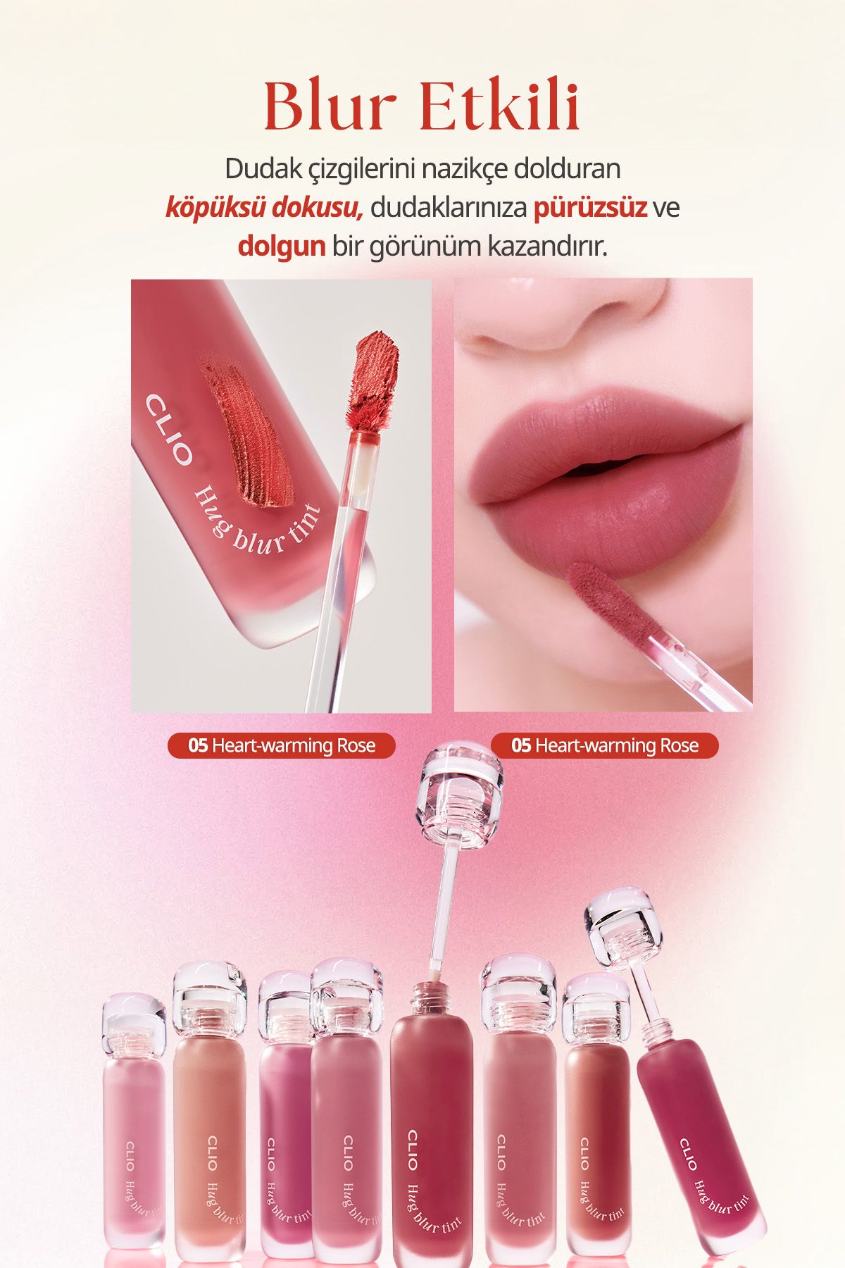 CLIO-Lightweight & Foam Texture Smooth Look Tint Clio Hug Blur (002 Coral Pairing) 6